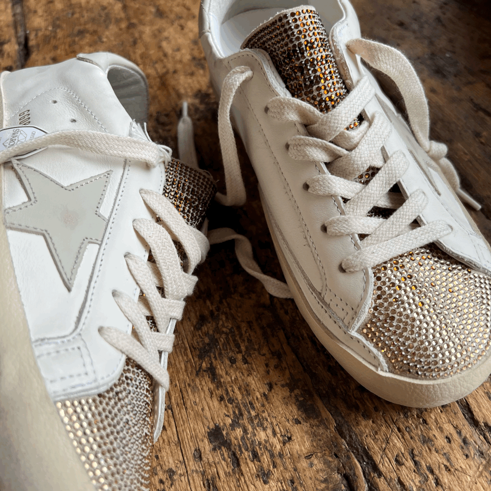 Golden Goose Superstar Leather Upper Star with Crystals GG321 — Etc