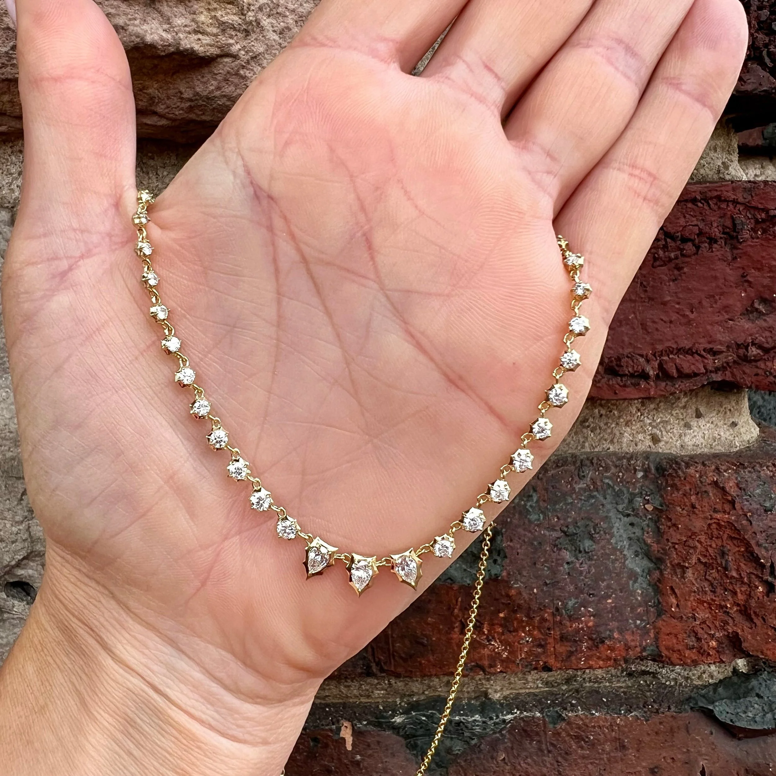 Jade Trau 18K Yellow Gold Envoy Riviera Necklace