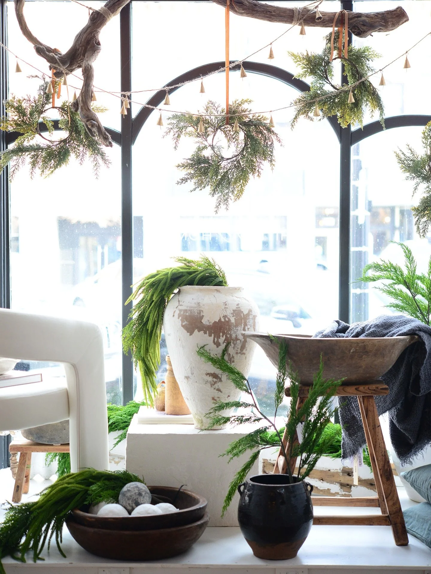 set for the season. 🌲🌲🌲

a new season always means a new window display. 

this holiday season&rsquo;s represents our &lsquo;evergreen + ember&rsquo; collection, and we consider it a great example of how you don&rsquo;t need much to make holiday m