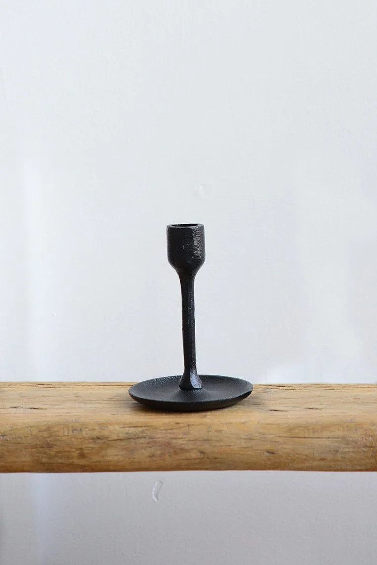 cast metal taper candle holder-6in.jpg