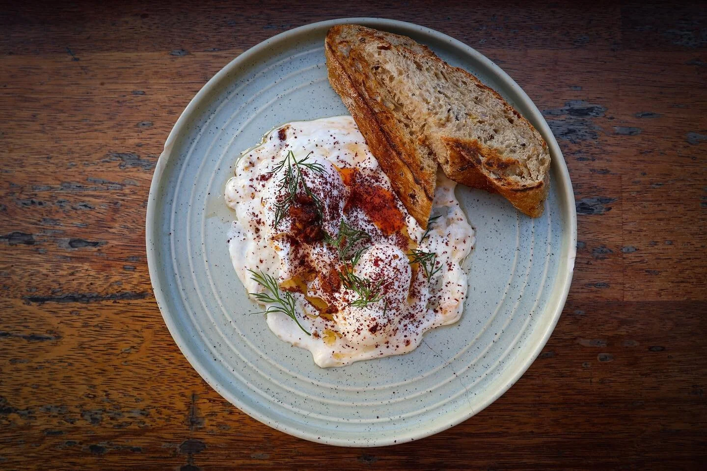 Sunrise in (Syd)stanbul, savoring Turkish Eggs delight! 
.
.
.
#poachedeggs #turkisheggs #sydneyfood #greekyogurt #brunchtime #sourdoughbread