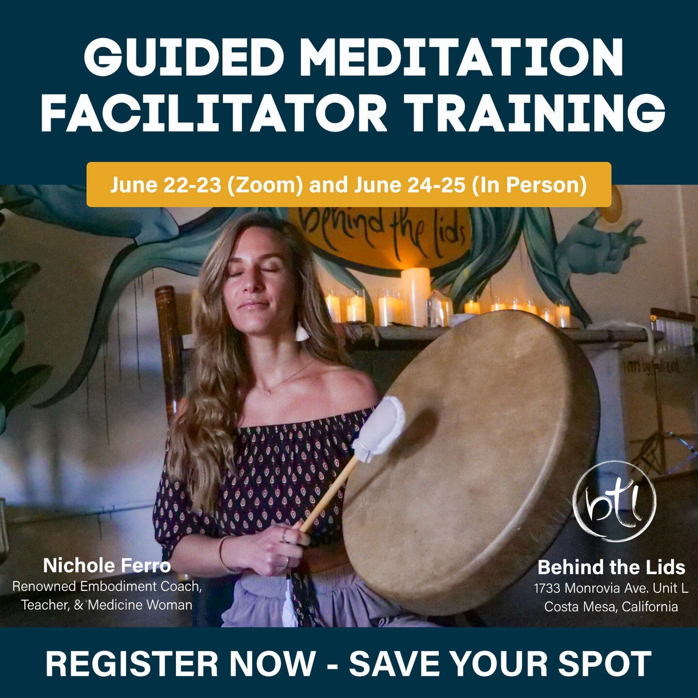 Join @nicholeanne_ferro for GUIDED MEDITATION FACILITATOR TRAINING and learn how to facilitate a variety of immersive guided meditations that are incredibly effective in healing the mind, body, and soul - including shamanic, somatic, chakra, and arch