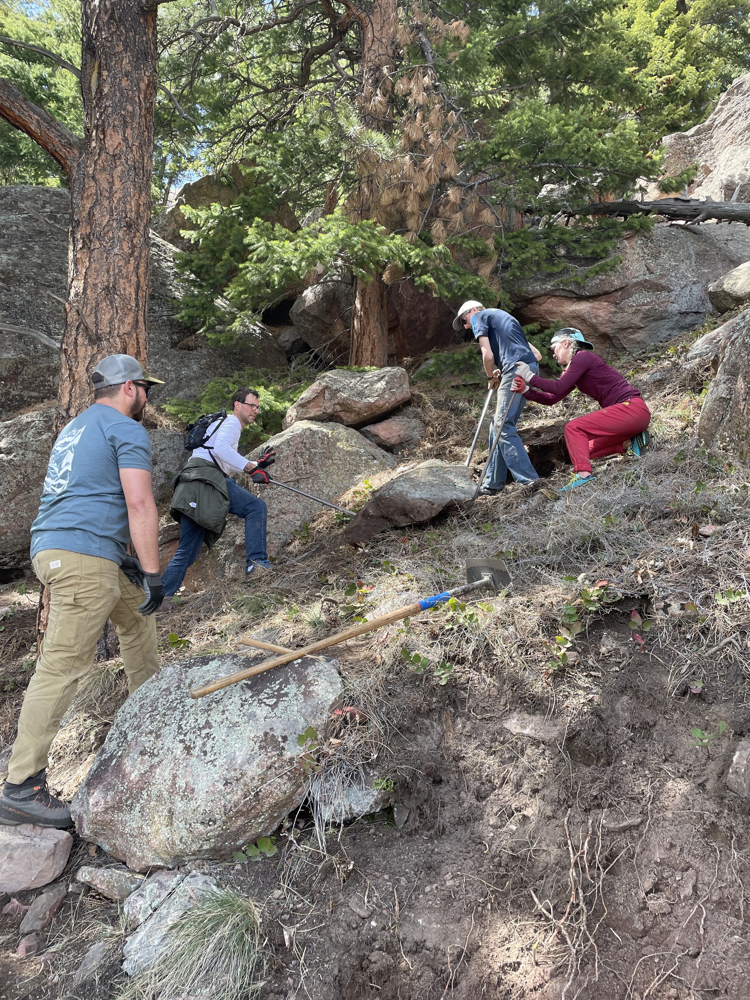 Volunteers from the Flatirons Climbing Council
