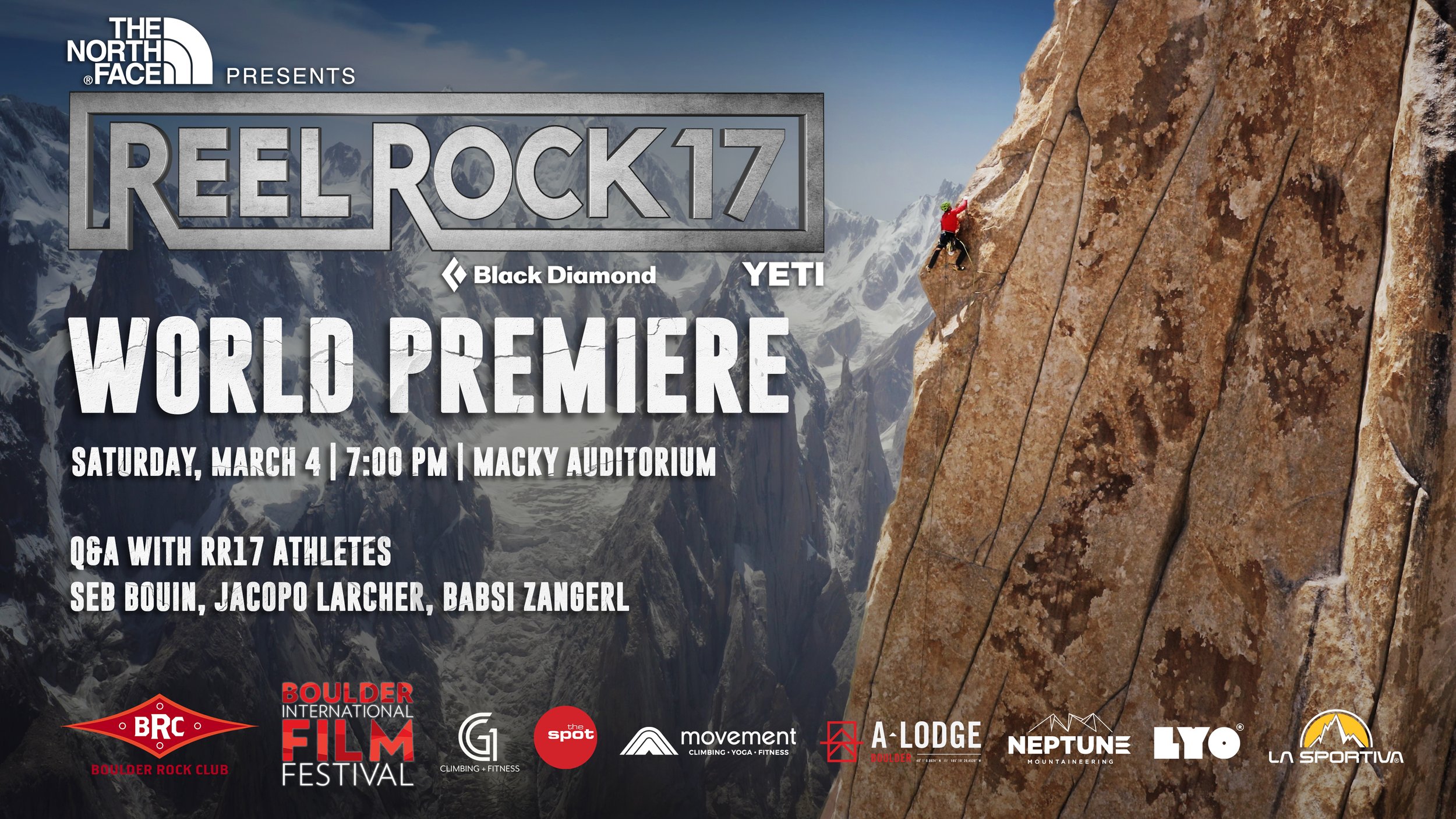 Reel Rock 17 World Premier @ Macky Auditorium — Boulder Climbing