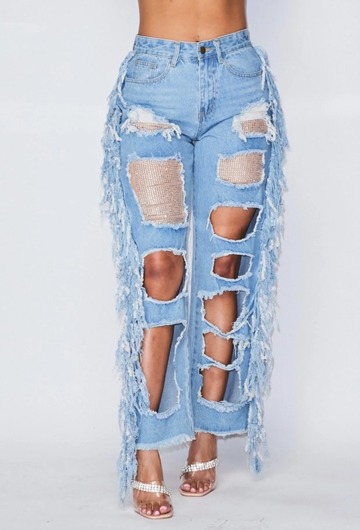 sparkle denim jeans