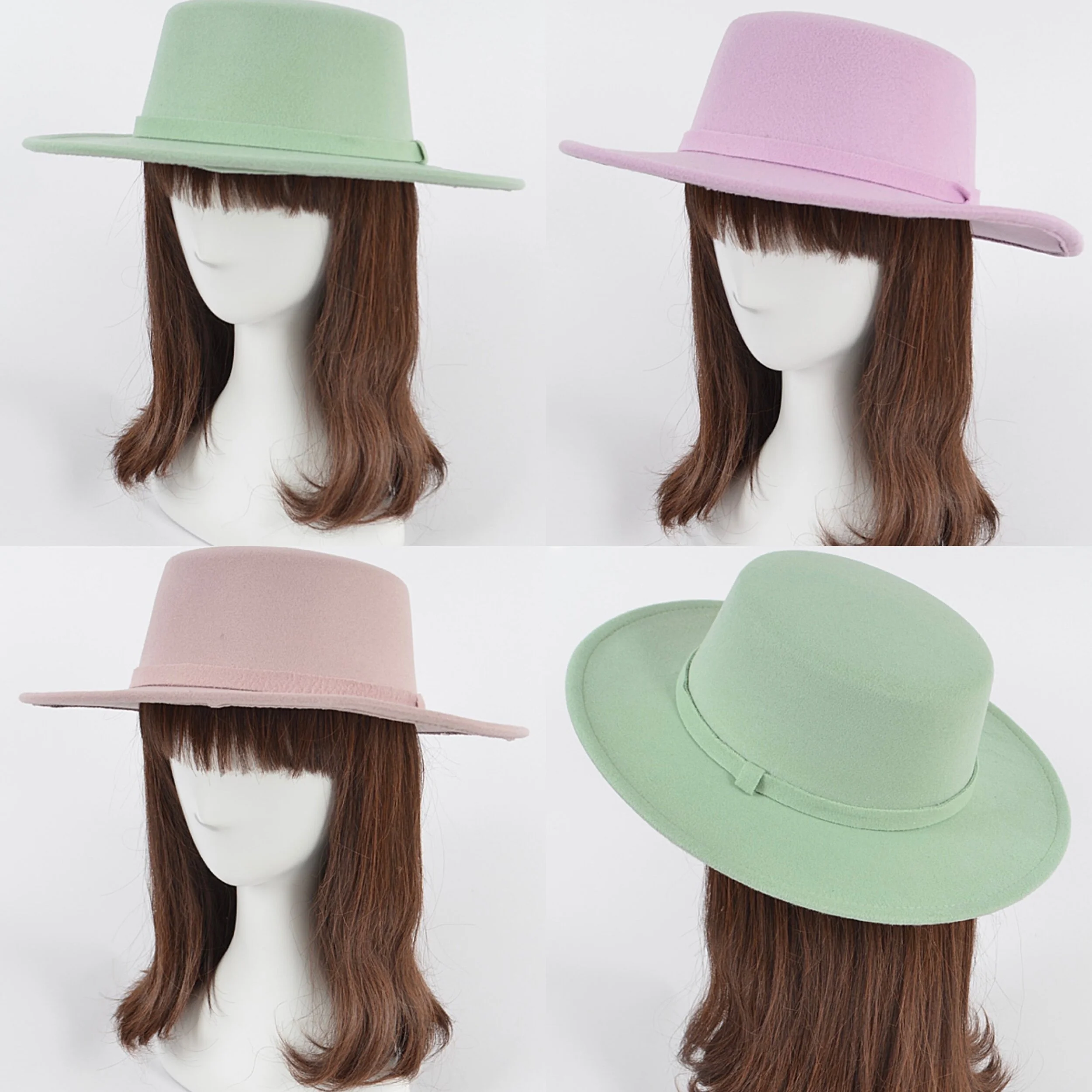 Classic Fedora Hat (Lavender, Mint + 