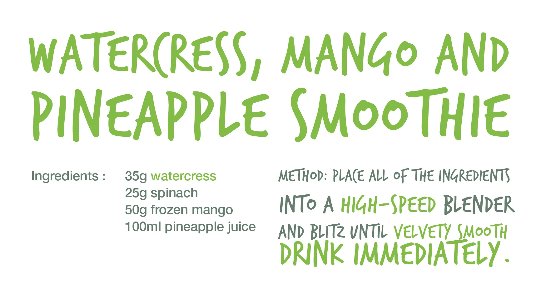 The original watercress smoothie recipe