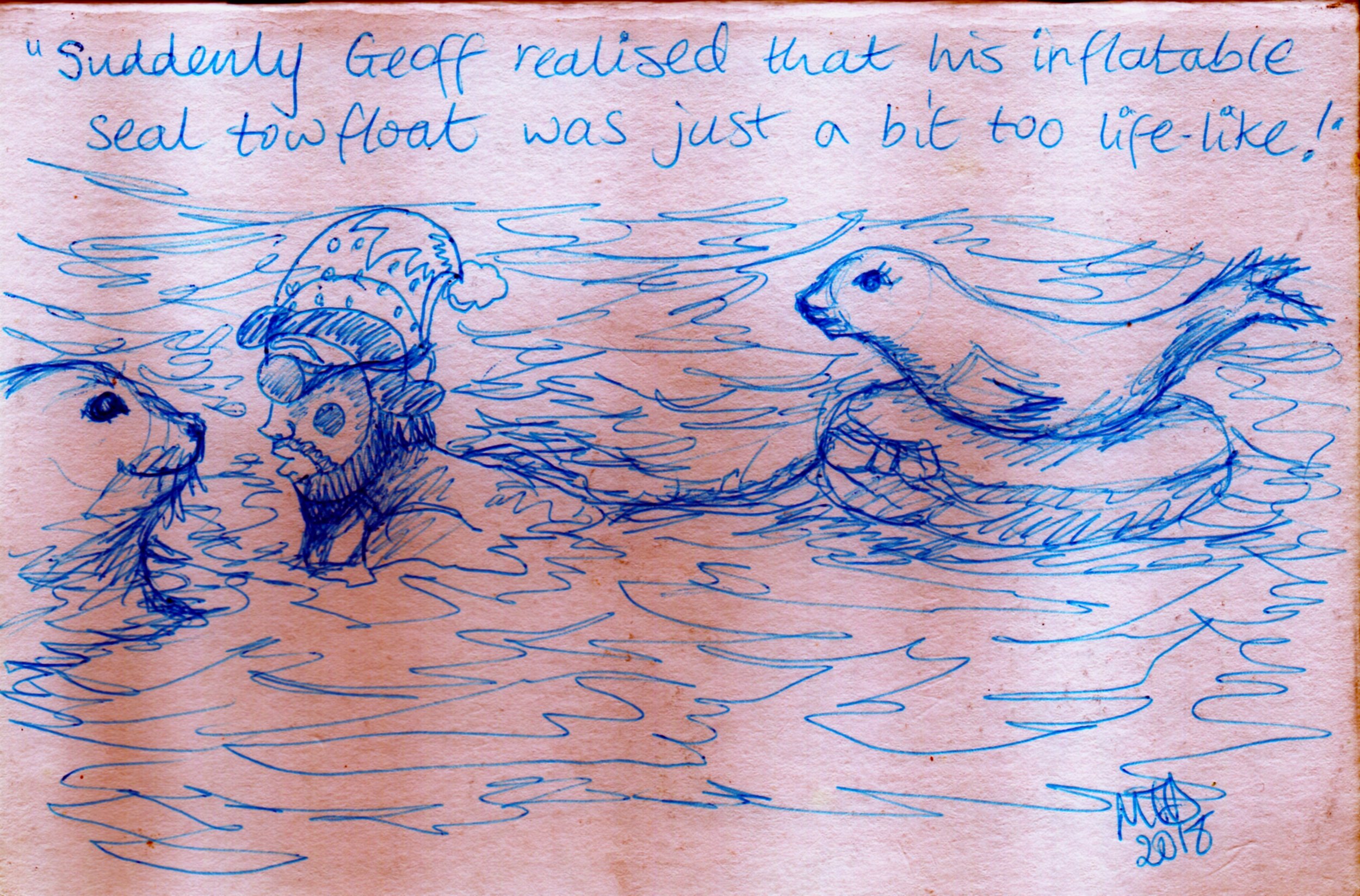 Suddenly Geoff Realised That His Inflatable Seal Tow float was just a bit too life-like!