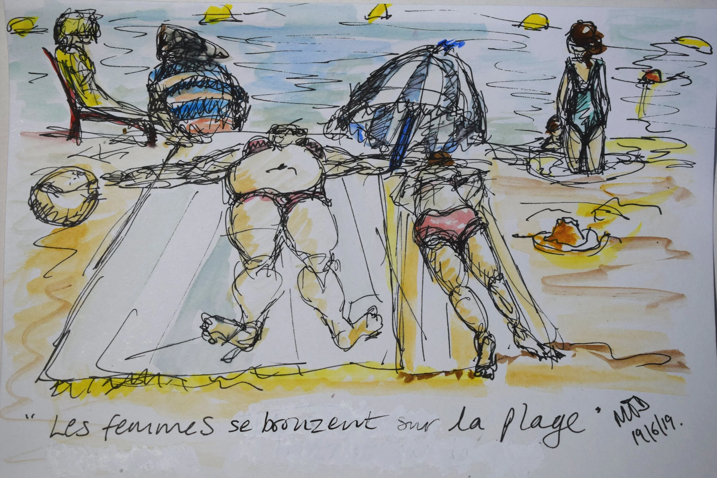 Les Femmes se bronzent sur la plage