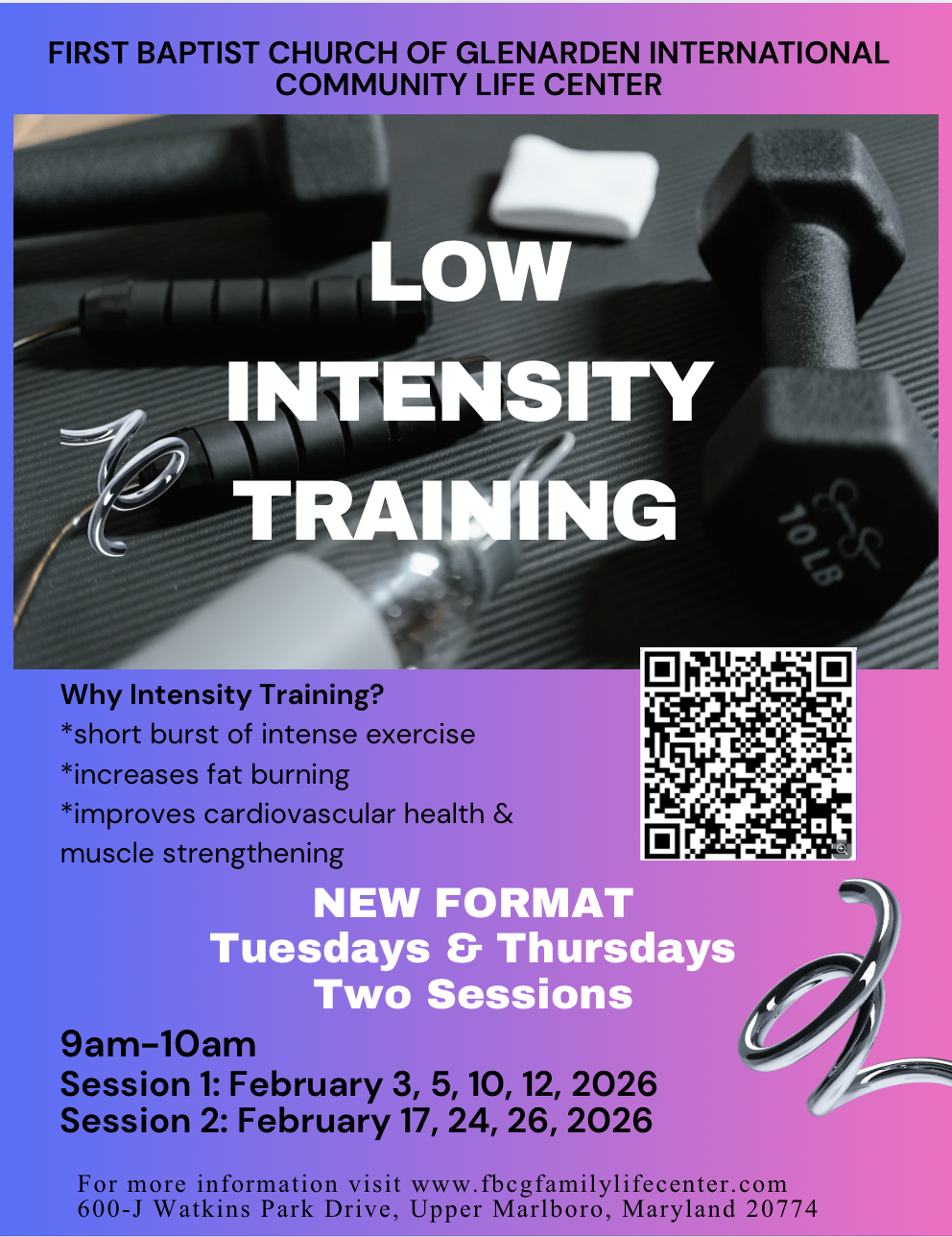 Low Intensity Training Class (Registration Required)