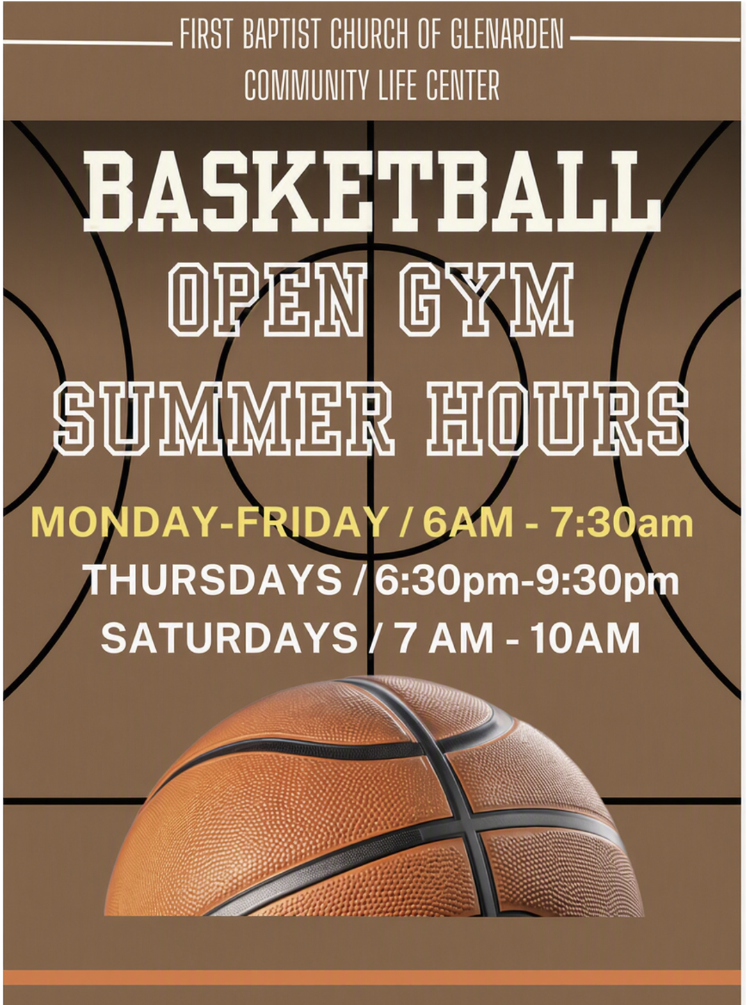 OPEN PLAY BASKETBALL - Summer Hours
