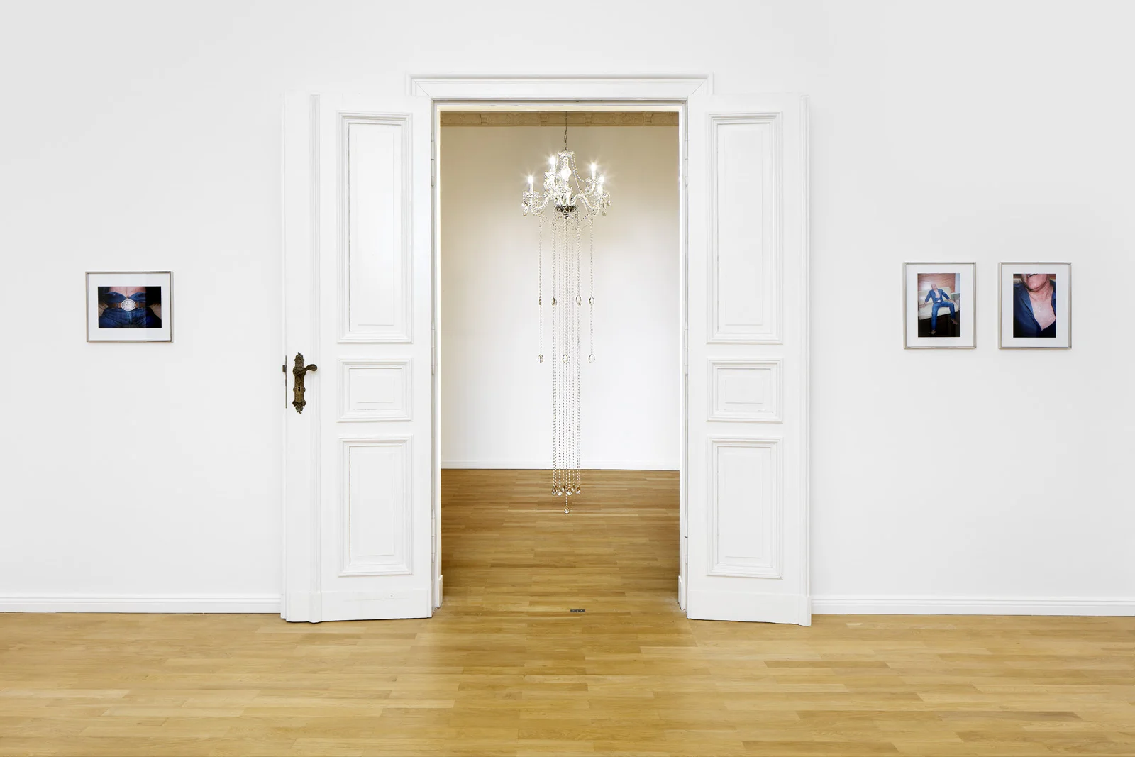 Installation view, Kayode Ojo, Closer Left to Right: Silver (Dallas) III , 2018; He Valued His Privacy, 2018; Silver (Dallas) II , 2018; Silver (Dallas) I , 2018