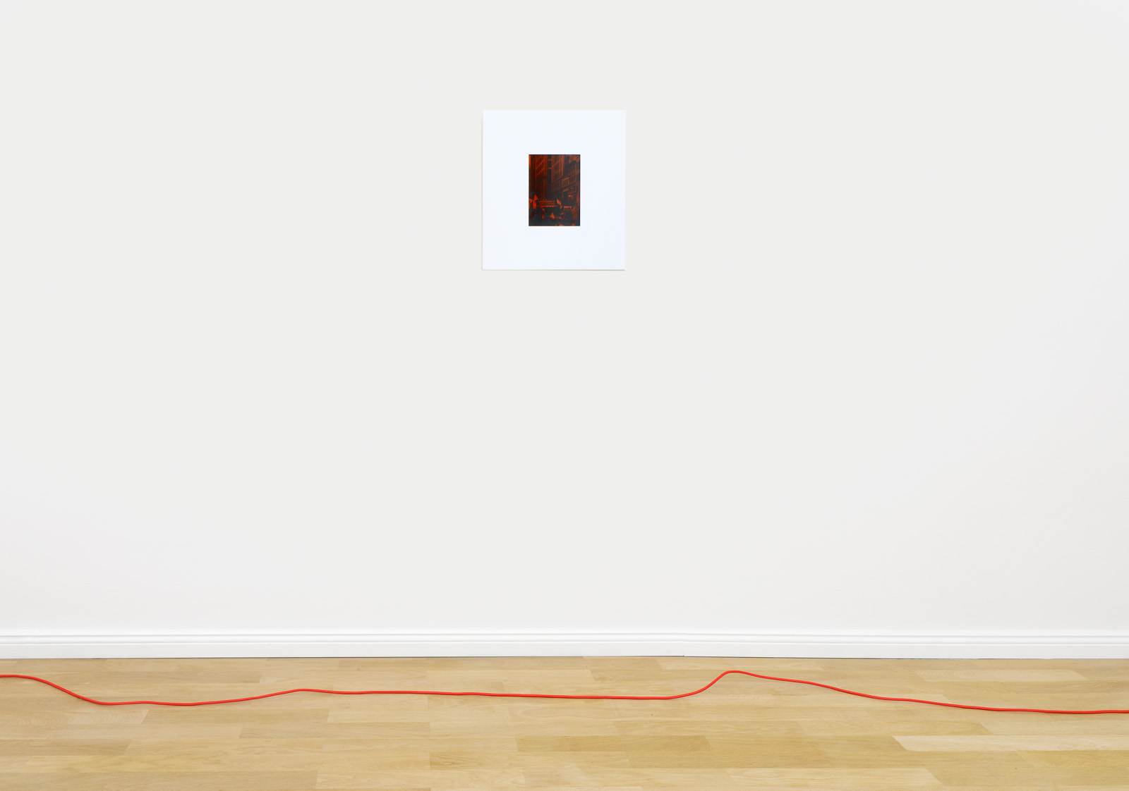 Installation view, Christopher Aque, Red-blooded, White-skinned, and the Blues Top: Sanitation (Pride) , 2018; Bottom: wire from Transmission , 2018