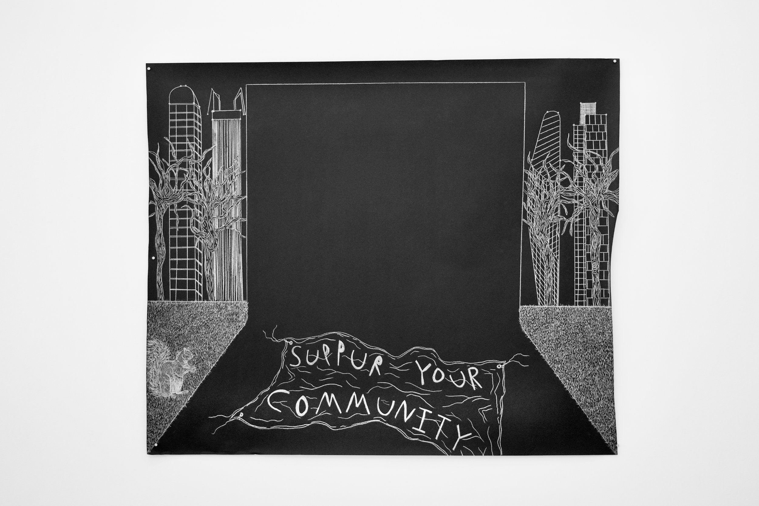Back Blown Out , 2019 Oil crayon on paper 150 x 179 centimeters 59 x 70.5 inches