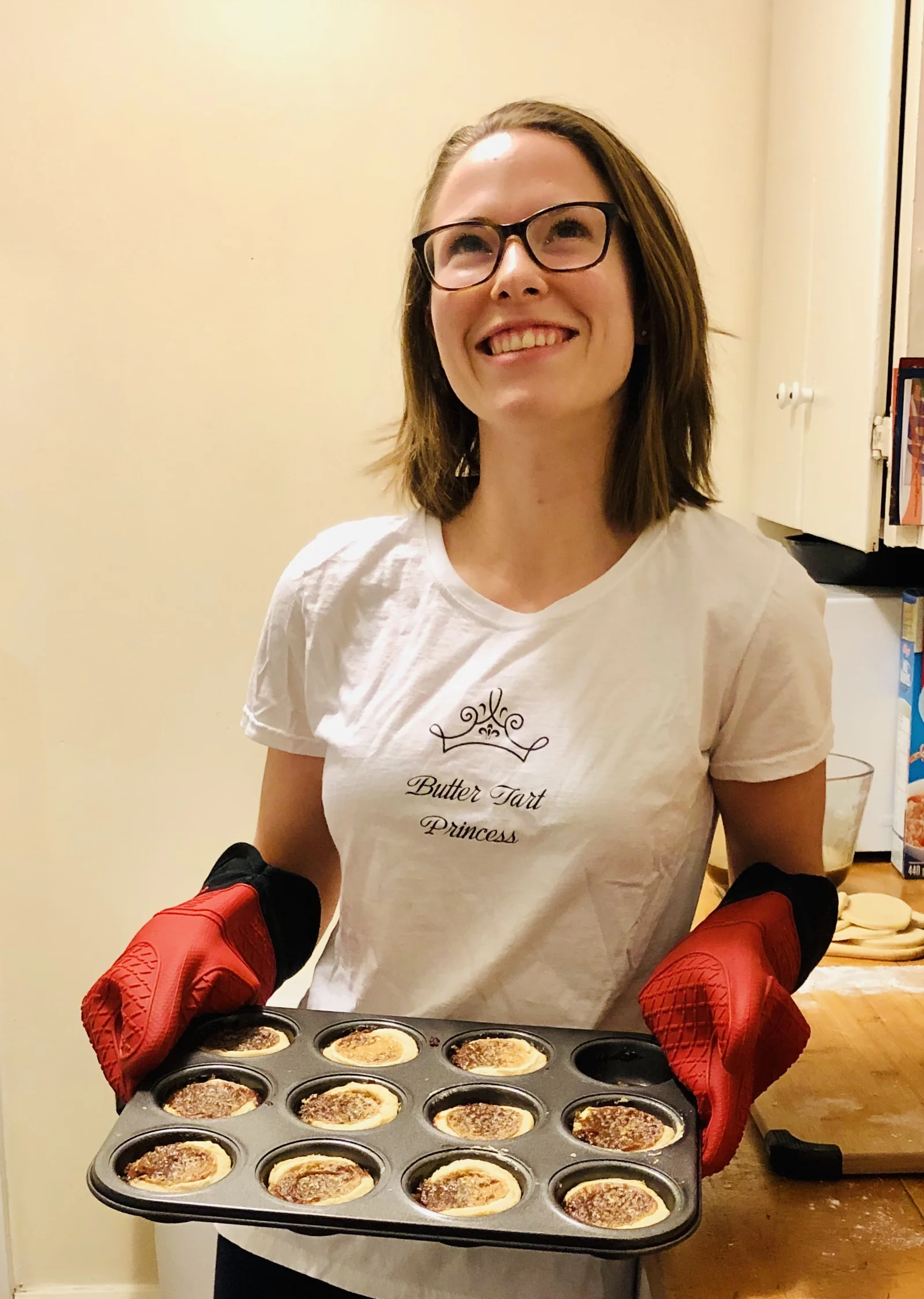 “I love baking. My Grandma is known as the Butter Tart Queen, so my Mom had this shirt made for my last birthday, as I'm the reigning Butter Tart Princess in our family,” says Audrey.