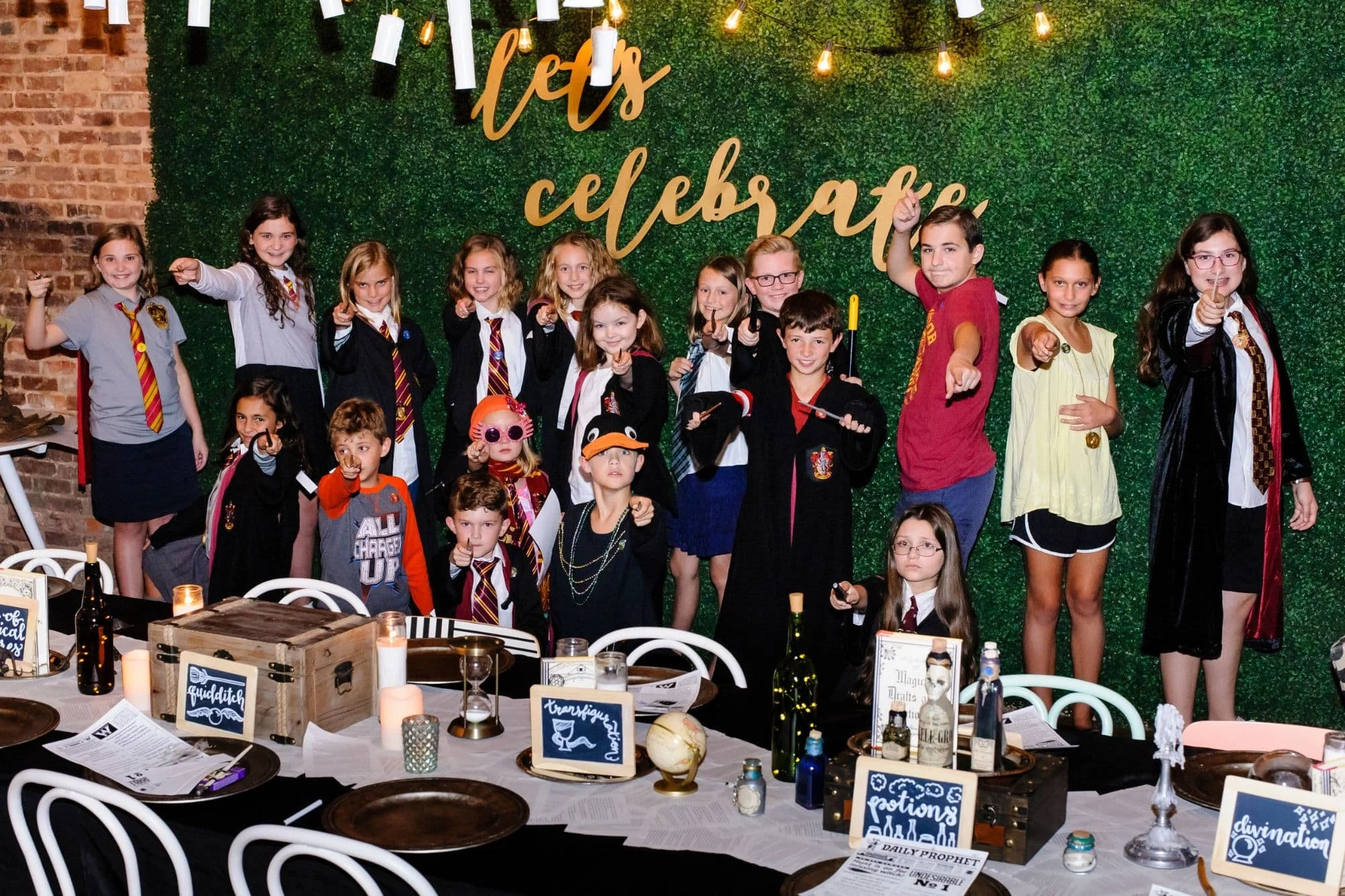 Children dressed as storybook characters celebrate during a themed special event at The Story Shop bookstore in Monroe, Georgia.