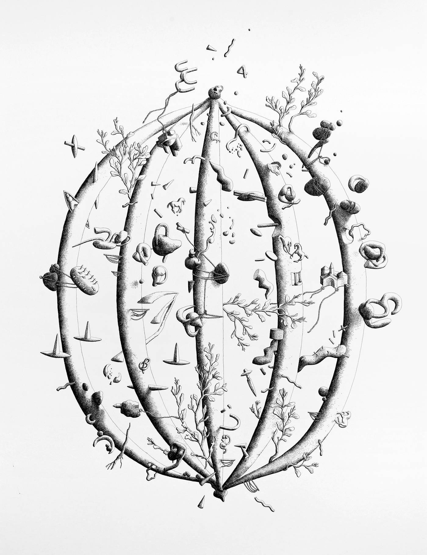 The Quest for Solace (2017) Ink on paper 30 x 40 in / 110 x 76 cm