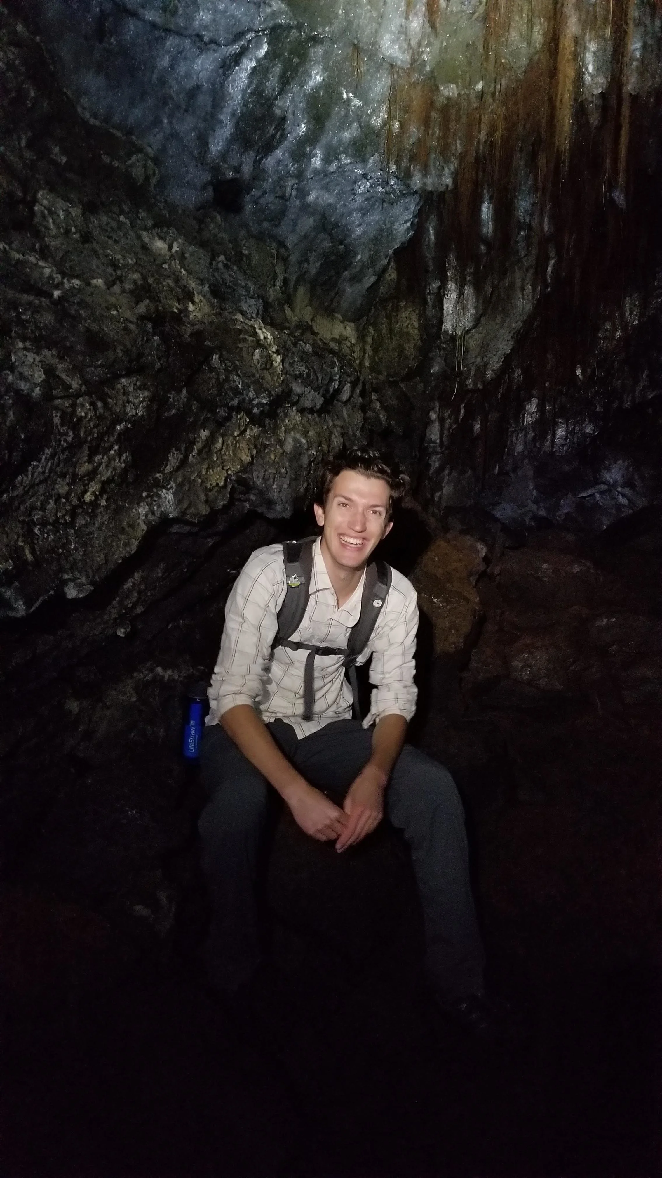 Inside Rangitoto's lava caves. Picture taken by some other island adventurers I ran into underground. 