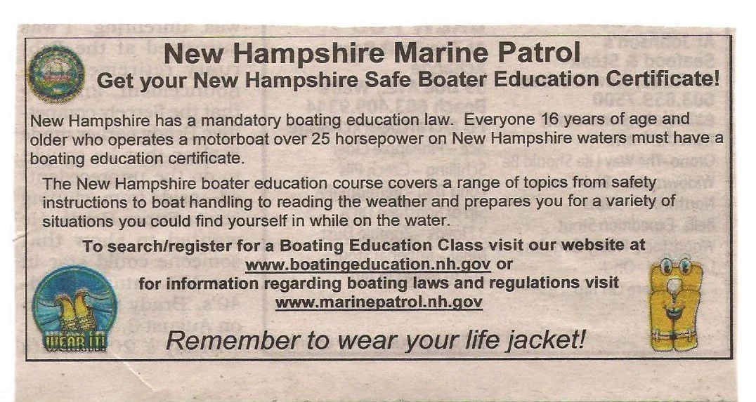 New Hampshire State Information — Rainbo Fish and Game Club