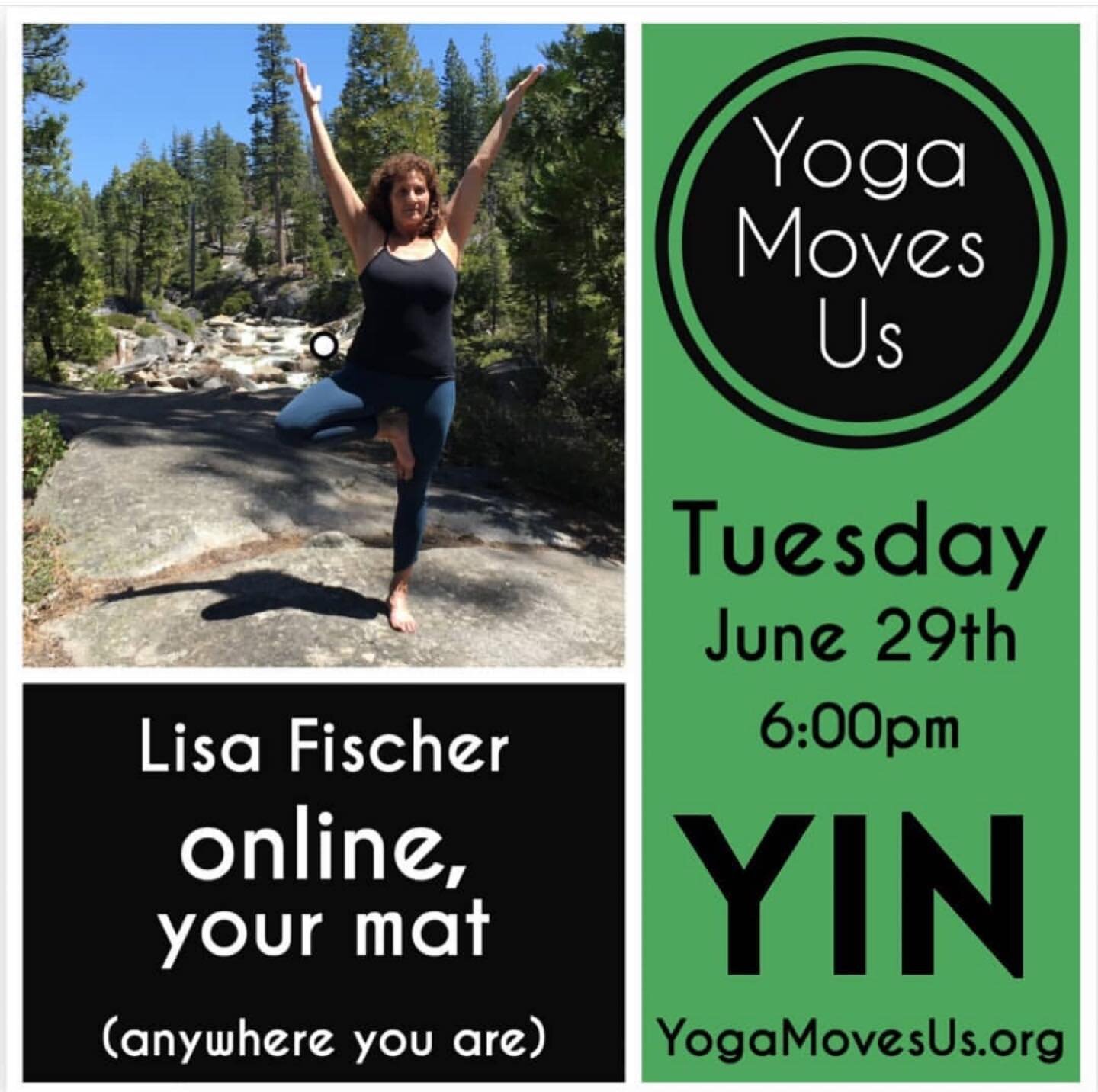 I&rsquo;ll be online Tuesday&hellip;teaching yin yoga.  And guess what&hellip;it&rsquo;s free!! Please join in at 6pm @yogamovesus