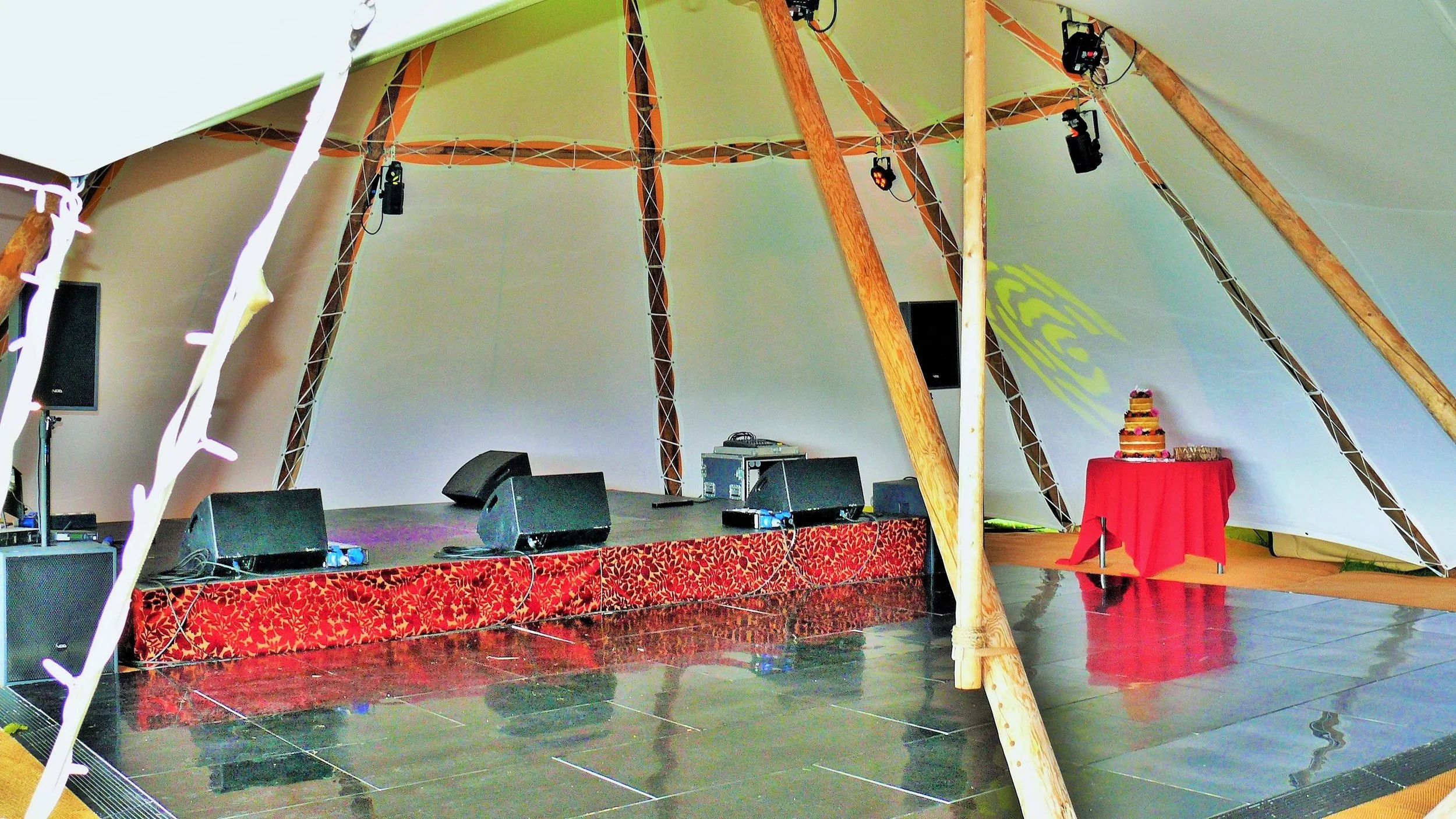 If you’re looking for an audio system or dancefloor for you wedding, party, corporate event or festival, we can help. Delivery, installation and collection come as part of the package alongside our giant tipi tents. 