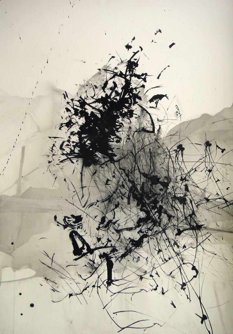 Conversations with Trees #17 , 70 x 50 cm, silkscreen and ink on Fabriano paper, 2011