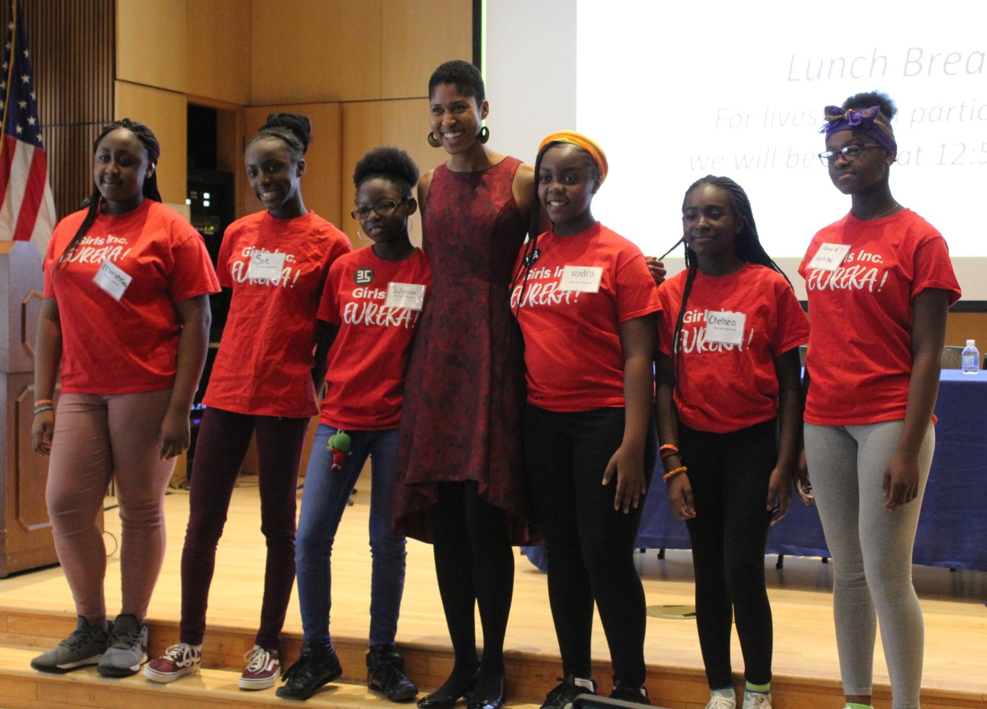 Dr. Danielle Wood with Girls Inc. Worcester