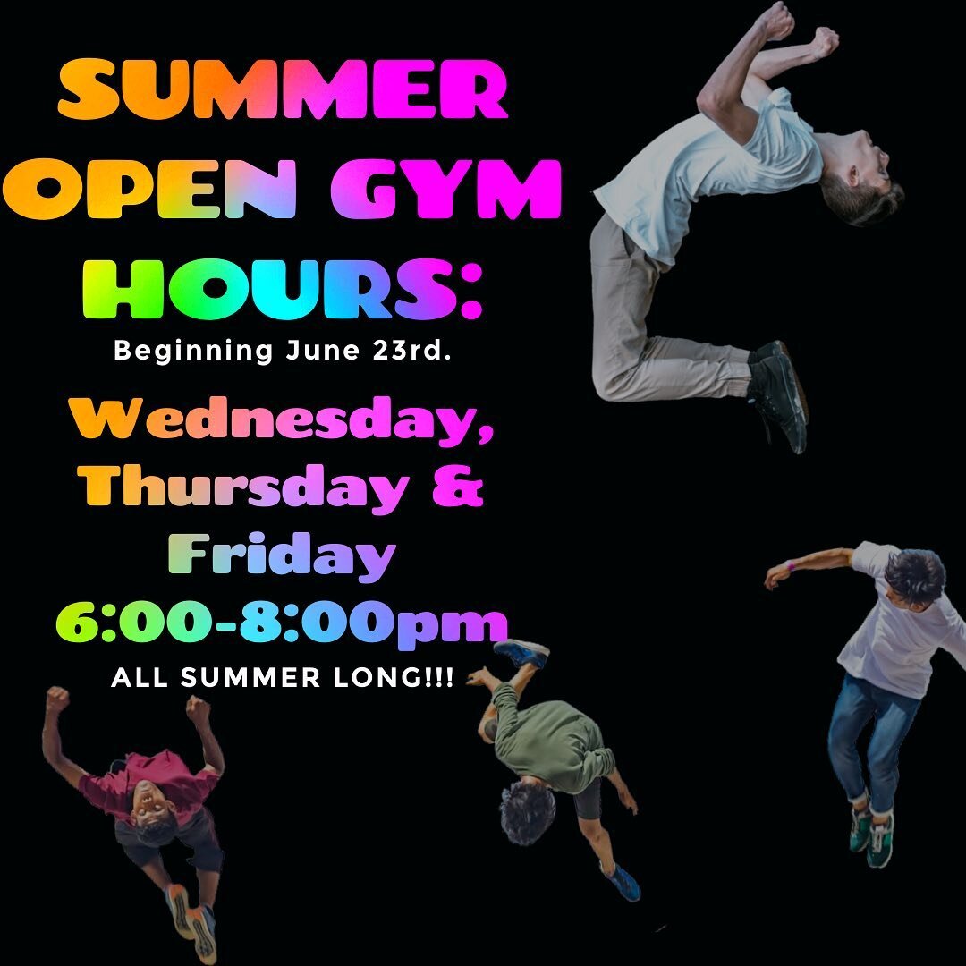 New summer hours for Open Sessions begins next week.
ALL SUMMER LONG- Wednesday, Thursday and Friday from 6-8pm! 
Ages 7+

-----
See you this week for our regular open session hours!