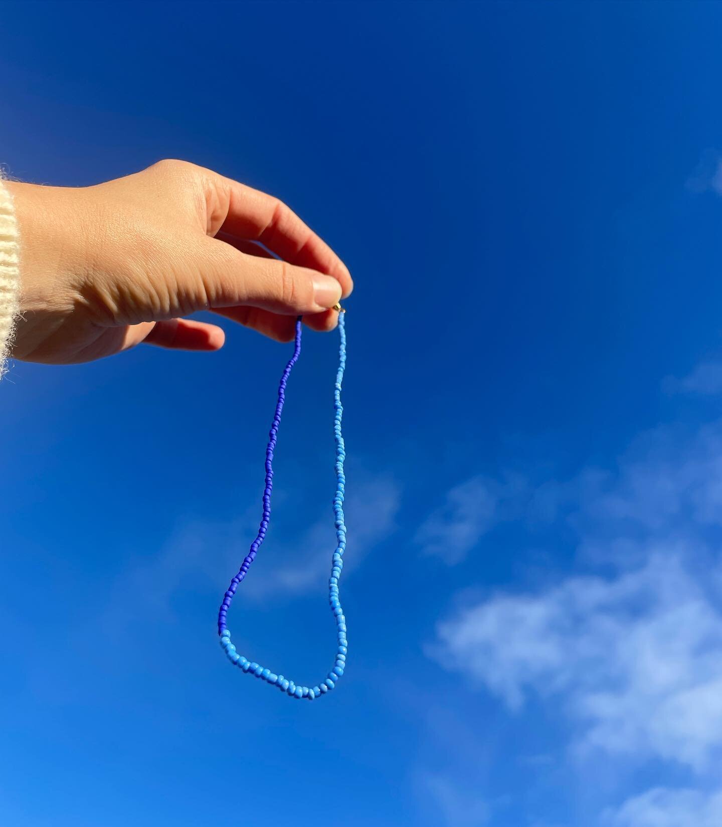 Crescent necklace in cobalt x cornflower