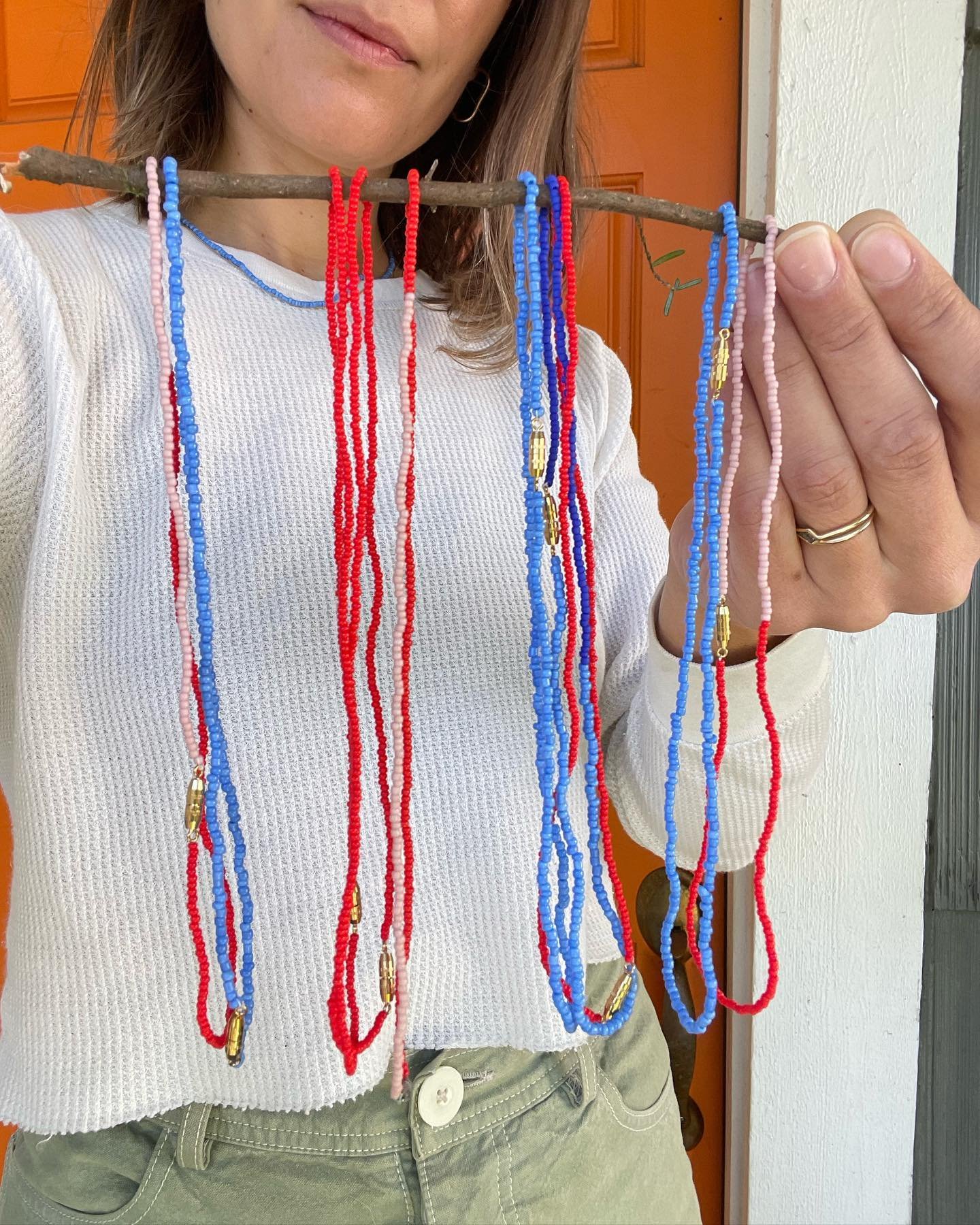 It&rsquo;s spring and beaded necklaces are still available in my shop! Let me know if you want to see more color options this season 🌱