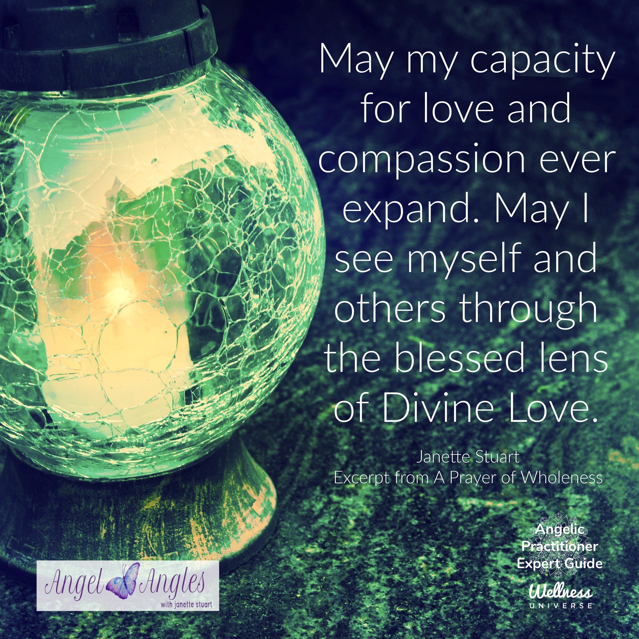 May my capacity for love and compassion ever expand. May I see myself and others through the blessed lens of Divine Love. Amen, and so it is. 

Blessings of love, joy, and peace.
Love,
Janette 
.
.
#WUVIP #WUWorldChanger #PrayerforWholeness #HeartCha