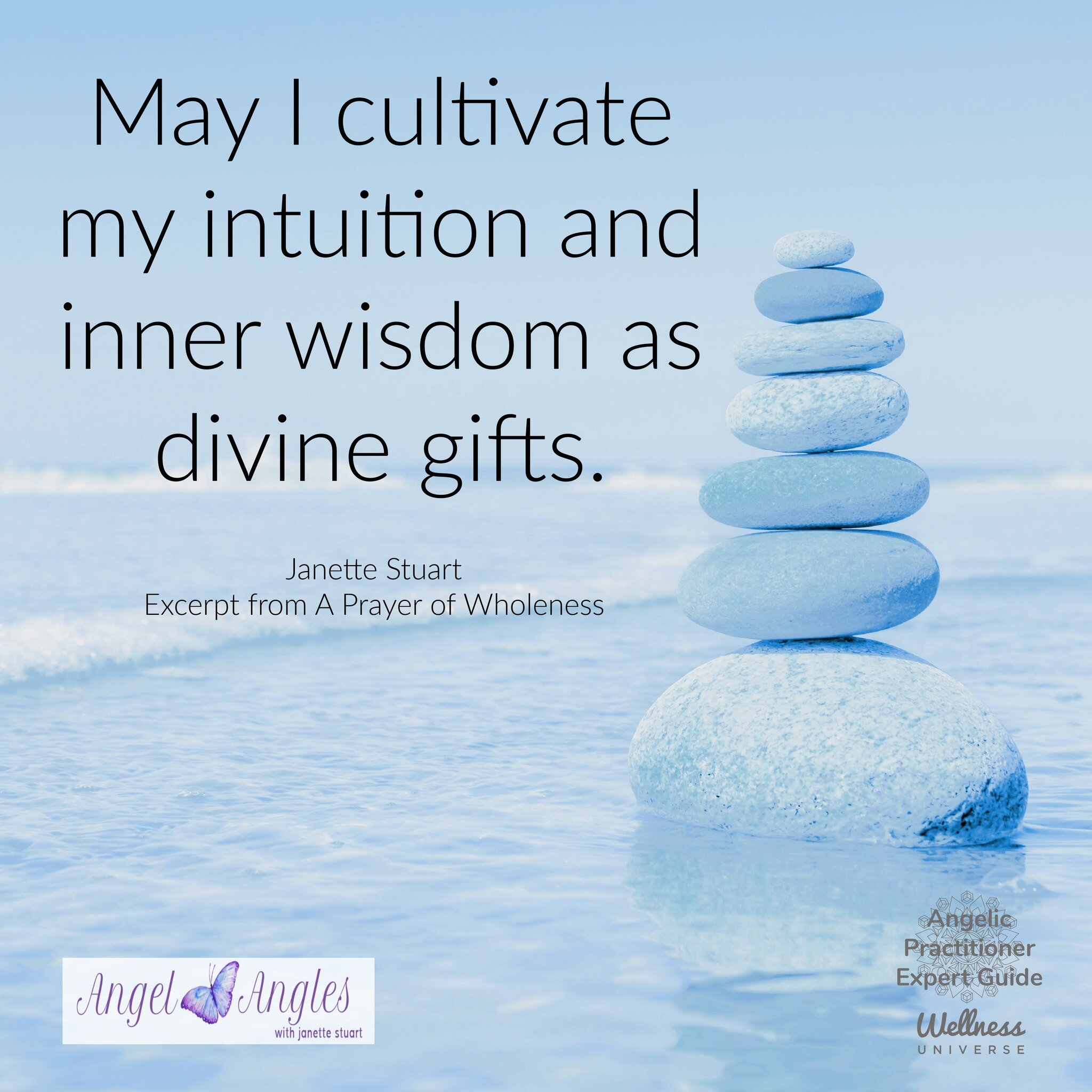 May I cultivate my intuition and inner wisdom as divine gifts. 

Yes, amen, and so it is. 

An excerpt from A Prayer of Wholeness to bless your heart today. 
Love,
Janette 
.
.
#WUVIP #WUWorldChanger #Intuition #ThirdEye #ThirdEyeChakra #aprayerforwh