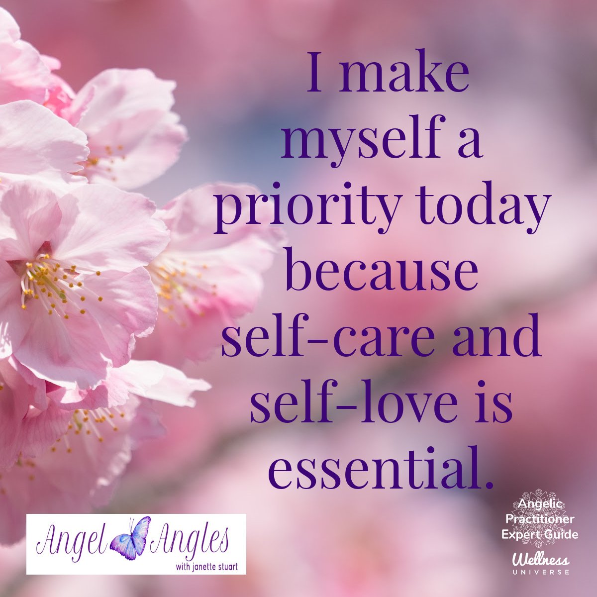 Hello and Happy Sunday, Apr. 14, 2024 and welcome to your Angel Affirmation for today. 

I make myself a priority today because self-care and self-love is essential. Yes! Amen, and so it is. 

Blessings of love, joy, and peace.
Love,
Janette 
.
.
#WU