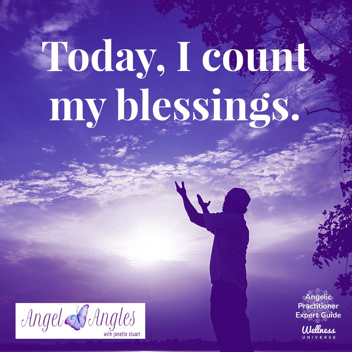Hello and welcome to your Angel Affirmation for Tues. Apr. 30, 2024, dear heart. 

Today, I count my blessings. Yes! Amen, and so it is. 

Blessings of love, joy, and peace.
Love,
Janette 
.
.
#WUVIP #WUWorldChanger #AngelAffirmations #CountYourBless