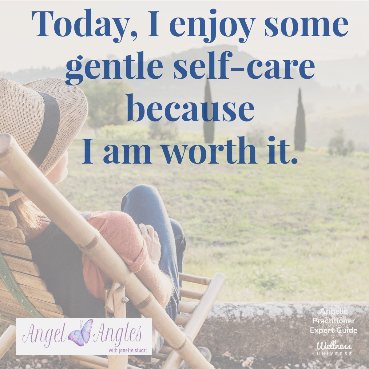 Hello, and welcome to your Angel Affirmation for Sunday, May 5, 2024. 

Today, I enjoy some gentle self-care because I am worth it. 

Blessings of love, joy, and peace.
Love,
Janette 
.
.
#WUVIP #WUWorldChanger #SelfCare #SelfCareSunday #GentleSelfCa