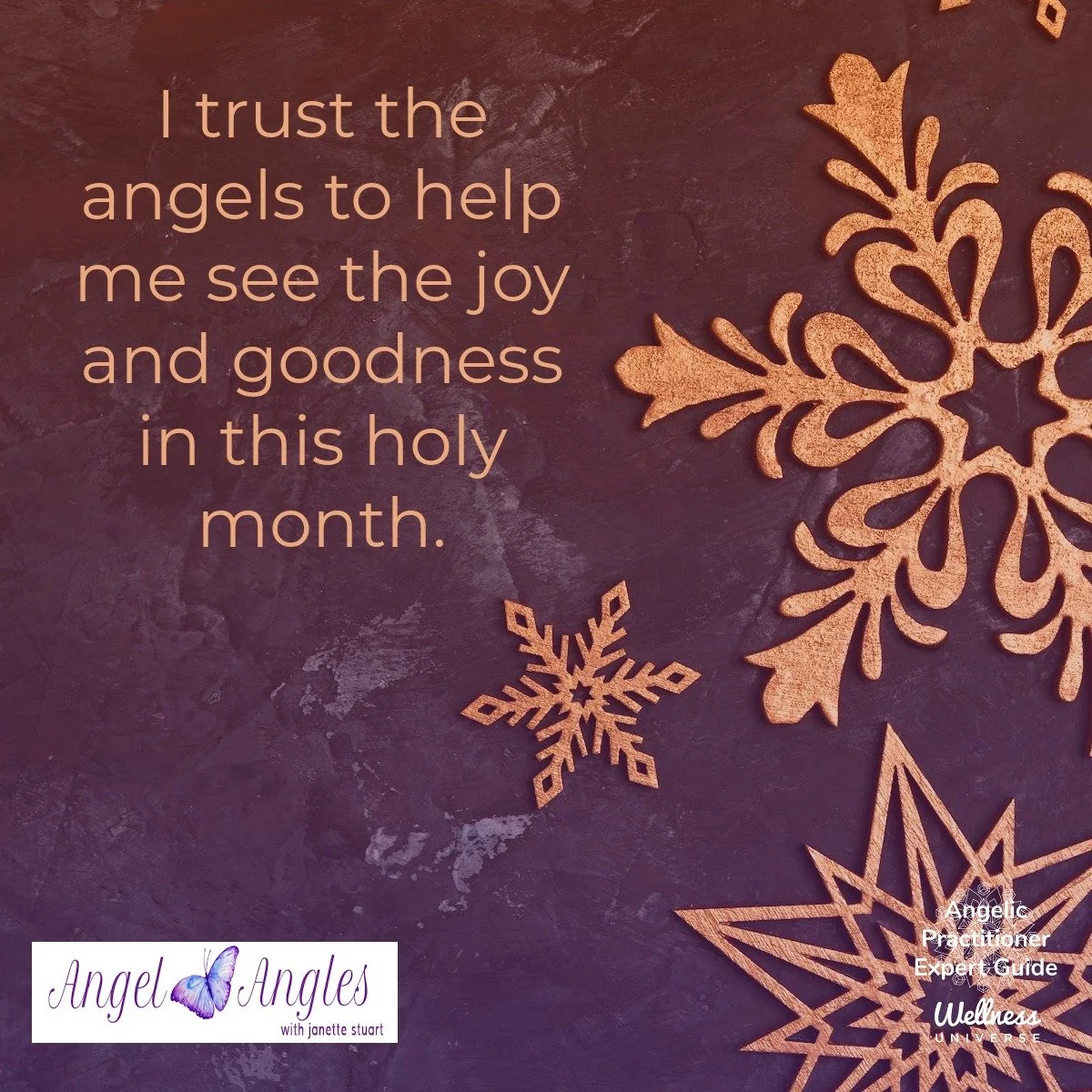Hello and welcome to your Angel Affirmation for Fri. Dec. 5, 2025. 

I trust the angels to help me see the joy and goodness in this holy month. 

Blessings of love, joy, and peace.
Love,
Janette 
.
.
#WUVIP #WUWorldChanger #AngelAffirmations #HolyMon