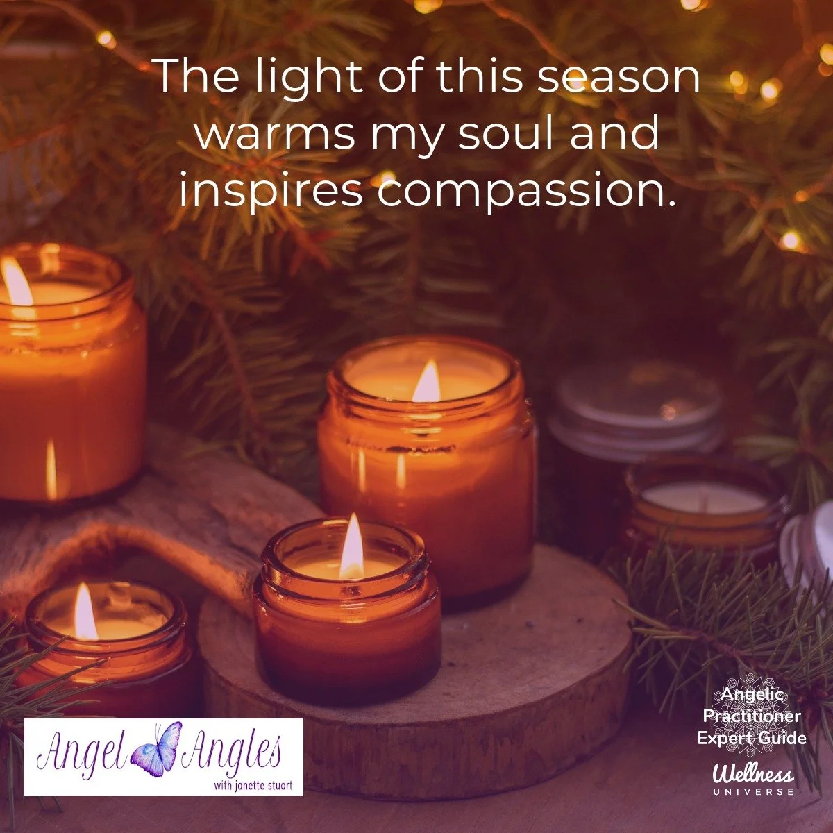 Happy Tuesday, Dec. 9, 2025. Here's your Angel Affirmation of the Day. 

The light of this season warms my soul and inspires compassion. 

Savor it all. 

Blessings of love, joy, and peace.
Love,
Janette 
.
.
#WUVIP #WUWorldChanger #Light #AngelAffir