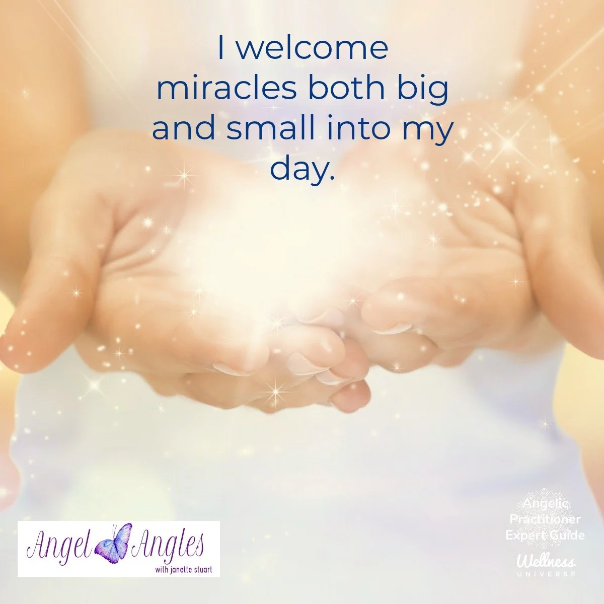 Hello and welcome to your Angel Affirmation of the Day for Thursday, Dec. 18. 

I welcome miracles both big and small into my day. 

Yes, amen, and so it is. 

What miracle have you found today, dear heart? 

Blessings of love, joy, and peace. 
Love,