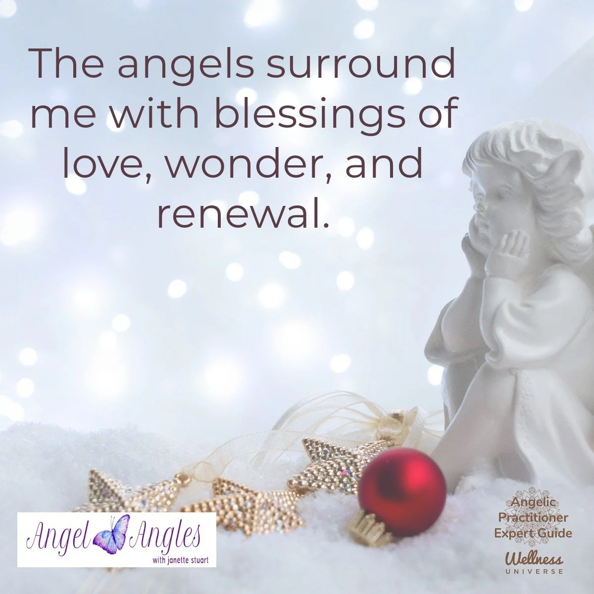 Hello and welcome to your Angel Affirmation for December 25, 2025. 

The angels surround me with blessings of love, wonder, and renewal. 

Merry Christmas blessings, also if you are celebrating today. 

Amen, and so it is. 

Blessings of love, joy, a