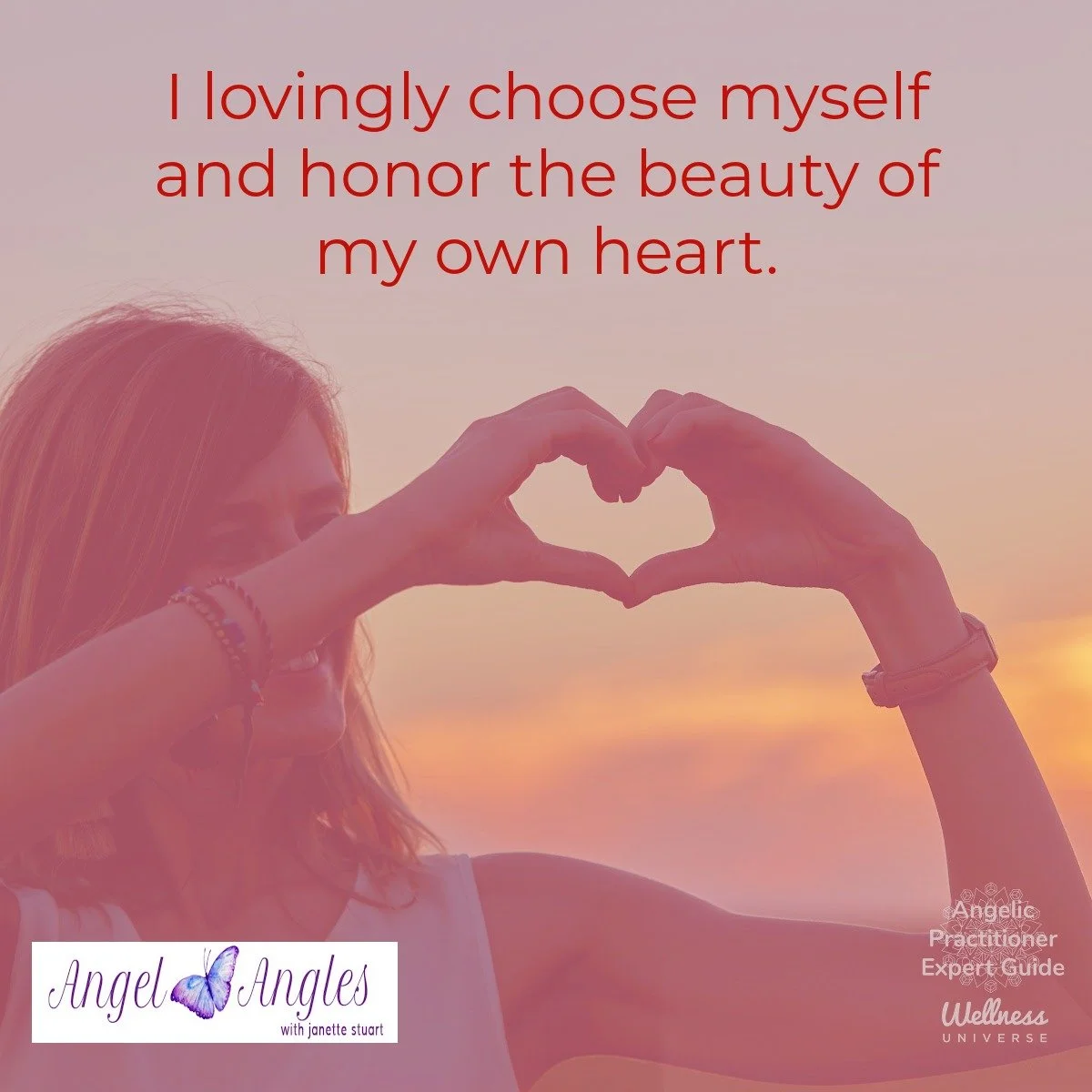 Hello and welcome to your Angel Affirmation for Sunday, Dec. 28, 2025. 

I lovingly choose myself and honor the beauty of my own heart. 

Yes, amen, and so it is. 

Blessings of love, joy, and peace.
Love,
Janette 
.
.
#WUVIP #WUWorldChanger #AngelAf