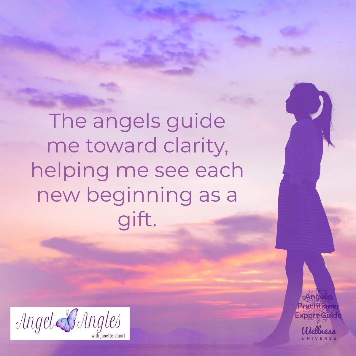 Hello and happy Thursday, Jan. 8, 2026. Here's your Angel Affirmation of the Day. 

The angels guide me toward clarity, helping me see each new beginning as a gift. 

Yes, amen, and so it is. 

Blessings of love, joy, and peace.
Love,
Janette 
.
.
#W