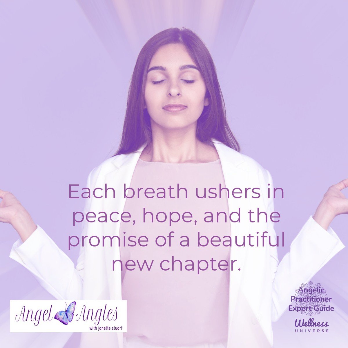 Hello and welcome to your Angel Affirmation for Saturday, Jan. 10, 2026. 

Each breath ushers in peace, hope, and the promise of a beautiful new chapter. 

Amen, and so it is. 

Blessings of love, joy, and peace.
Love,
Janette 
.
.
#WUVIP #WUWorldCha