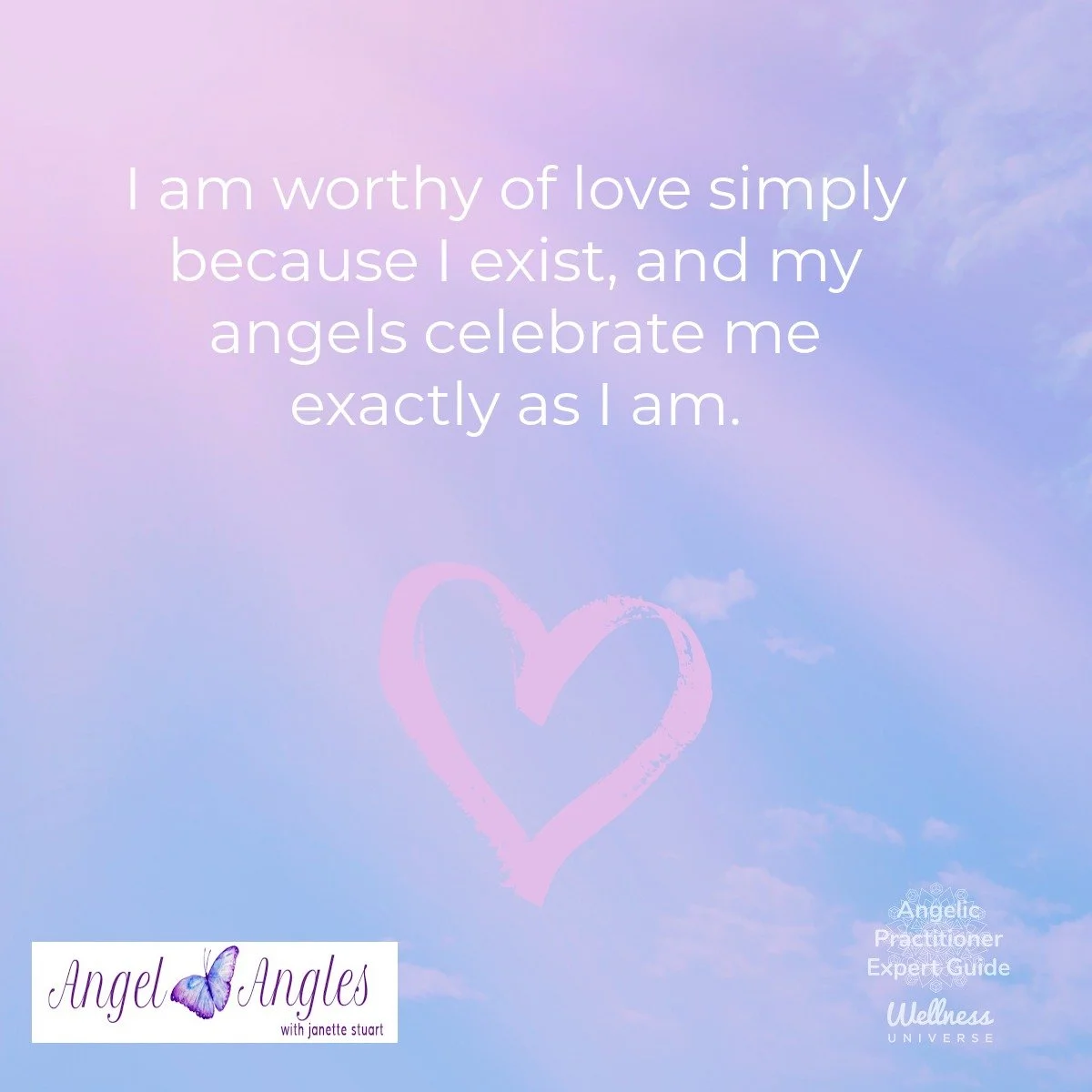 Hello and welcome to your Angel Affirmation for Wed. Feb. 4, 2026. 

I am worthy of love simply because I exist, and my angels celebrate me exactly as I am. 

Blessings of love, joy, and peace.
Love,
Janette 
.
.
#WUVIP #WUWorldChanger #AngelAffirmat