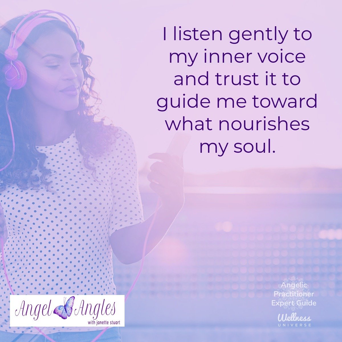 Hello and welcome to your Angel Affirmation for Friday, Feb. 6, 2026. 

I listen gently to my inner voice and trust it to guide me toward what nourishes my soul. 

Blessings of love, joy, and peace.
Love,
Janette 
.
.
#WUVIP #WUWorldChanger #AngelAff