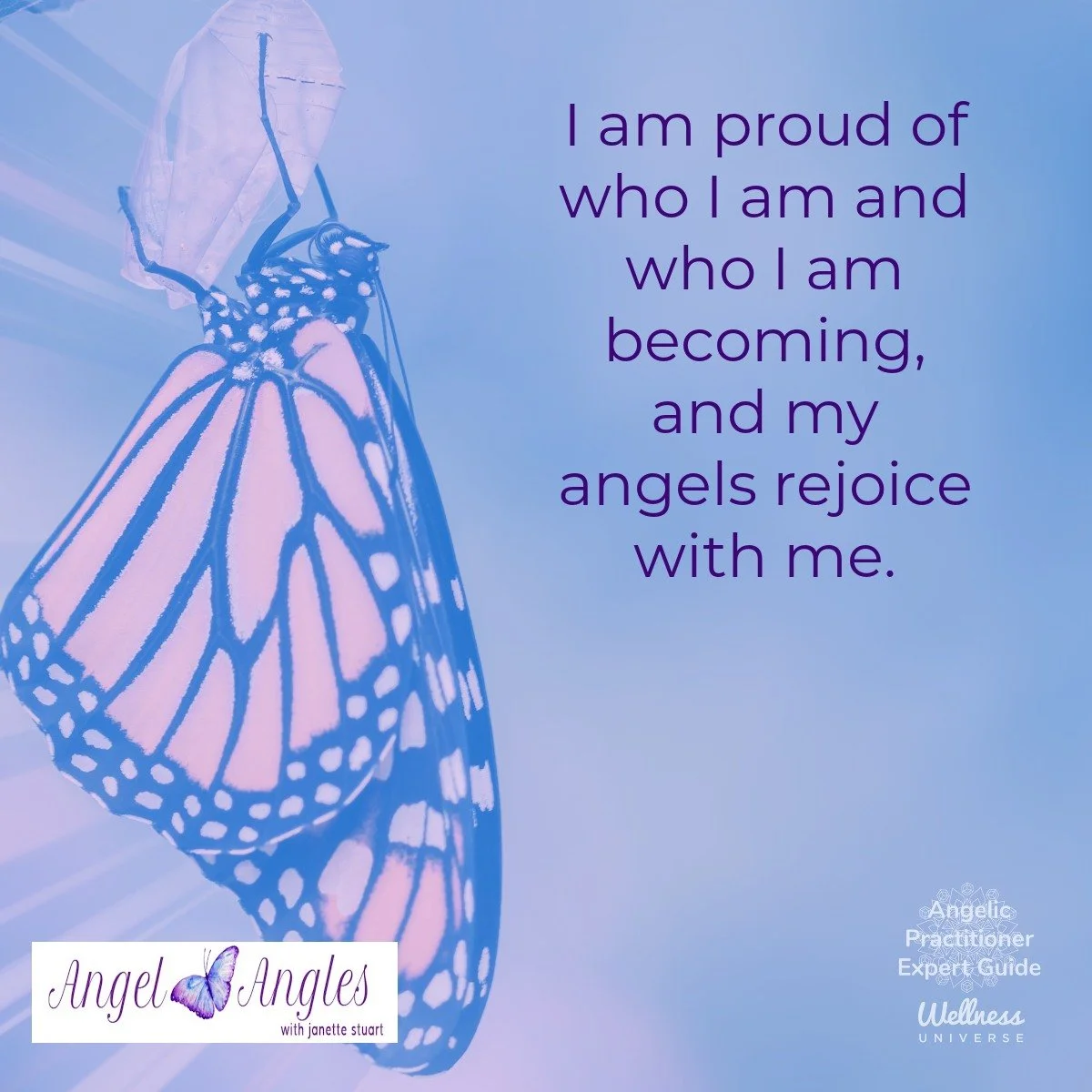Hello and happy Friday, Feb. 27, 2026. Here's your Angel Affirmation of the Day. 

I am proud of who I am and who I am becoming, and my angels rejoice with me. 

Blessings of love, joy, and peace.
Love,
Janette 
.
.
#WUVIP #WUWorldChanger #AngelAffir