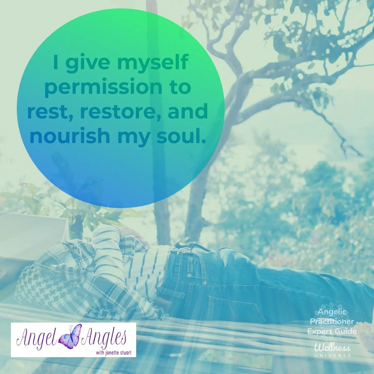 Hello and happy Sunday, March 8, 2026. Here's your Angel Affirmation of the Day. 

I give myself permission to rest, restore, and nourish my soul. 

Sunday is a great day for restoration and renewal. 

Blessings of love, joy, and peace.
Love,
Janette