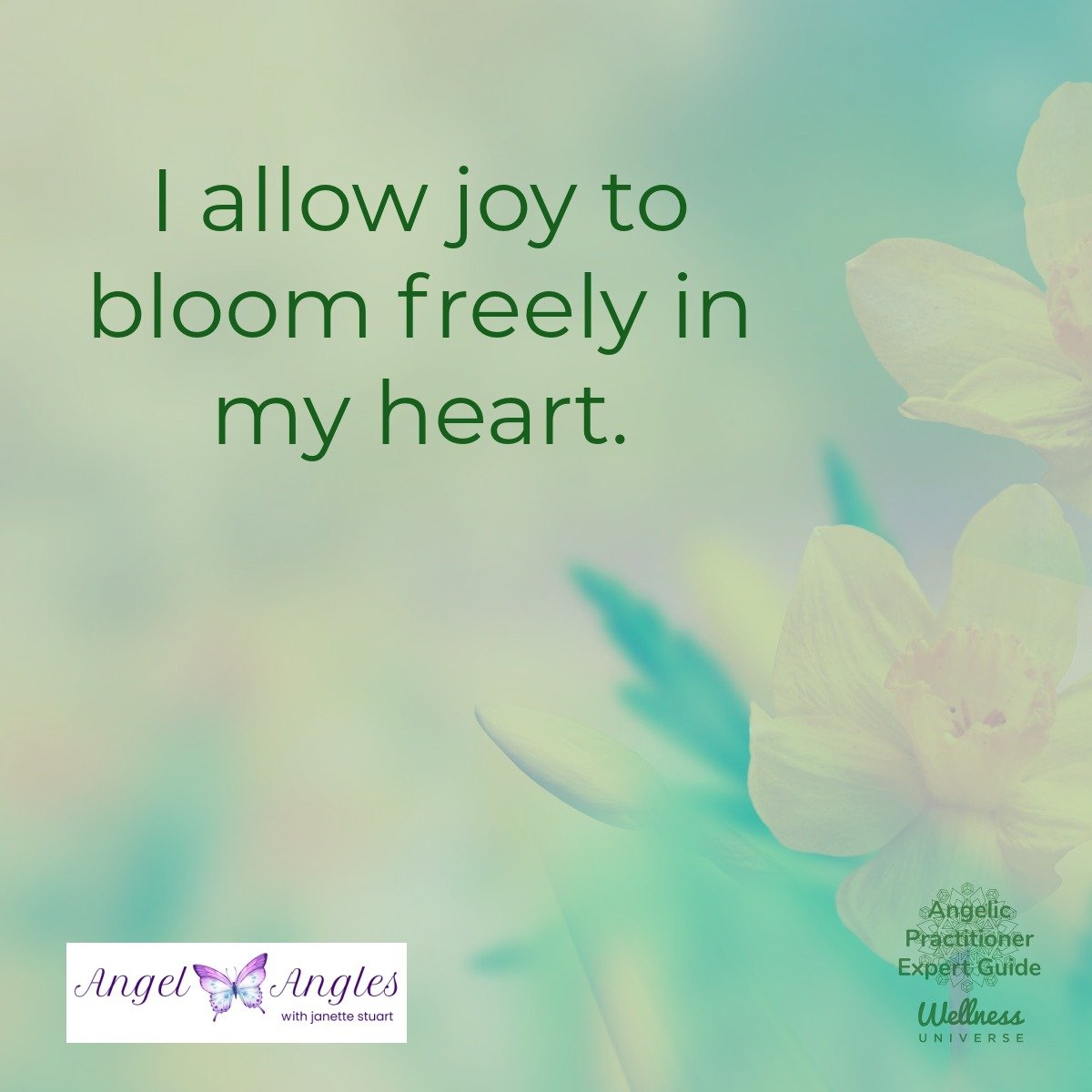 Hello and welcome to your Angel Affirmation for Sat. Mar. 21, 2026. 

I allow joy to bloom freely in my heart. 

Allow it to grow and multiply, the world needs it. 

Blessings of love, joy, and peace.
Love,
Janette 
.
.
#WUVIP #WUWorldChanger #AllowJ