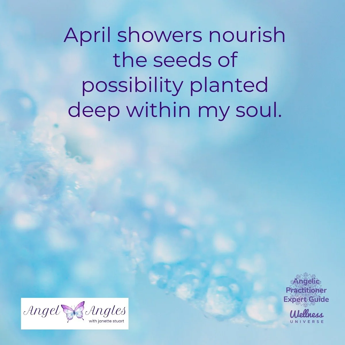 Hello and happy Saturday, April 4, 2026. Here's your Angel Affirmation of the Day. 

April showers nourish the seeds of possibility planted deep within my soul. 

Yes, amen, and so it is. 

April 4th is my grandma's birthday and today, is her 121st h