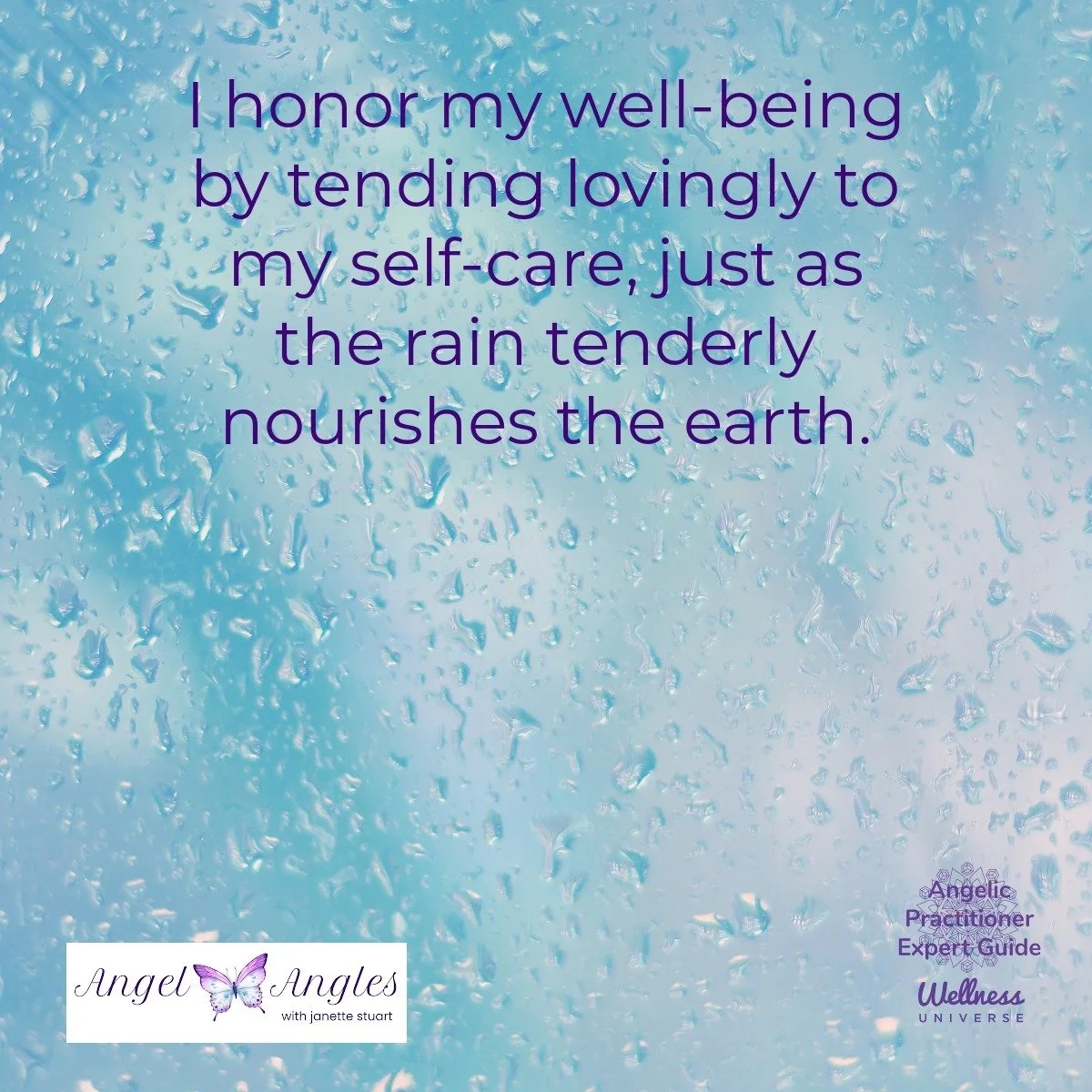 Hello and happy Sunday, April 5, 2026. Here's your Daily Angel Affirmation. 

I honor my well-being by tending lovingly to my self-care, just as the rain tenderly nourishes the earth. 

Sunday is a great day to tend to yourself. 

Blessings of love, 