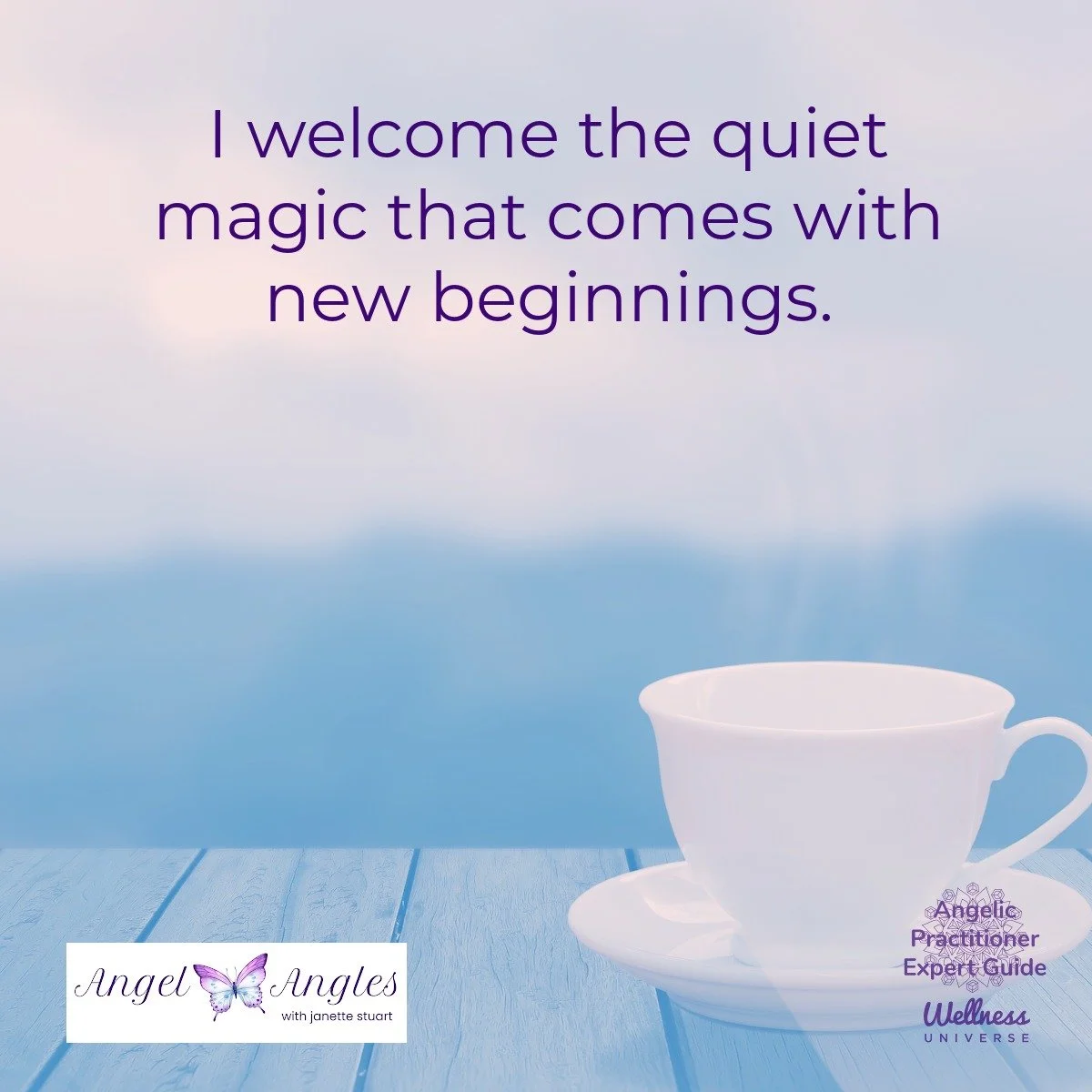 Hello and welcome to your Angel Affirmation for Friday, April 17, 2026. 

I welcome the quiet magic that comes with new beginnings. 

Yes, I love the gift of morning quietude to start my day. 

Blessings of love, joy, and peace.
Love,
Janette 
.
.
#W